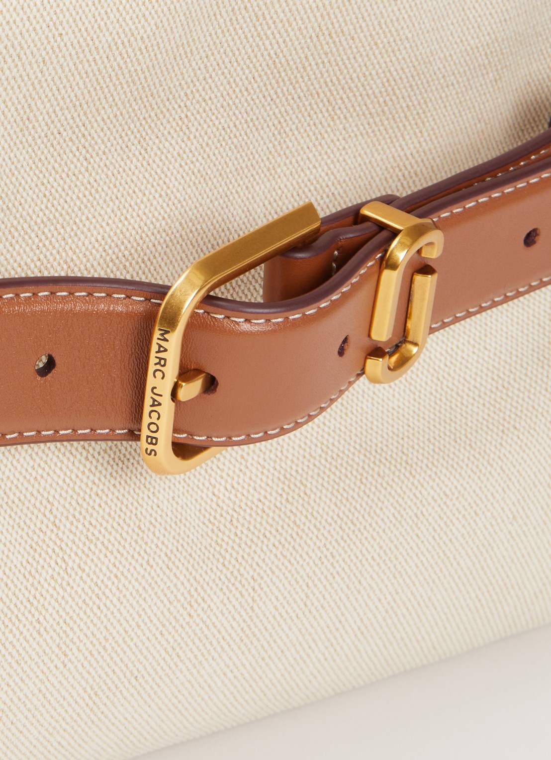 Marc Jacobs The Dakota Satchel schoudertas van canvas met kalfsleren details - detail 6 beige