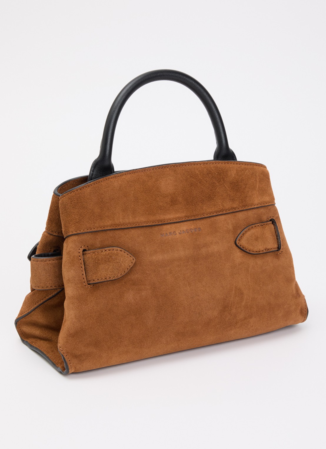 Marc Jacobs The Dakota schoudertas van suède met afneembare schouderriem - achterkant cognac