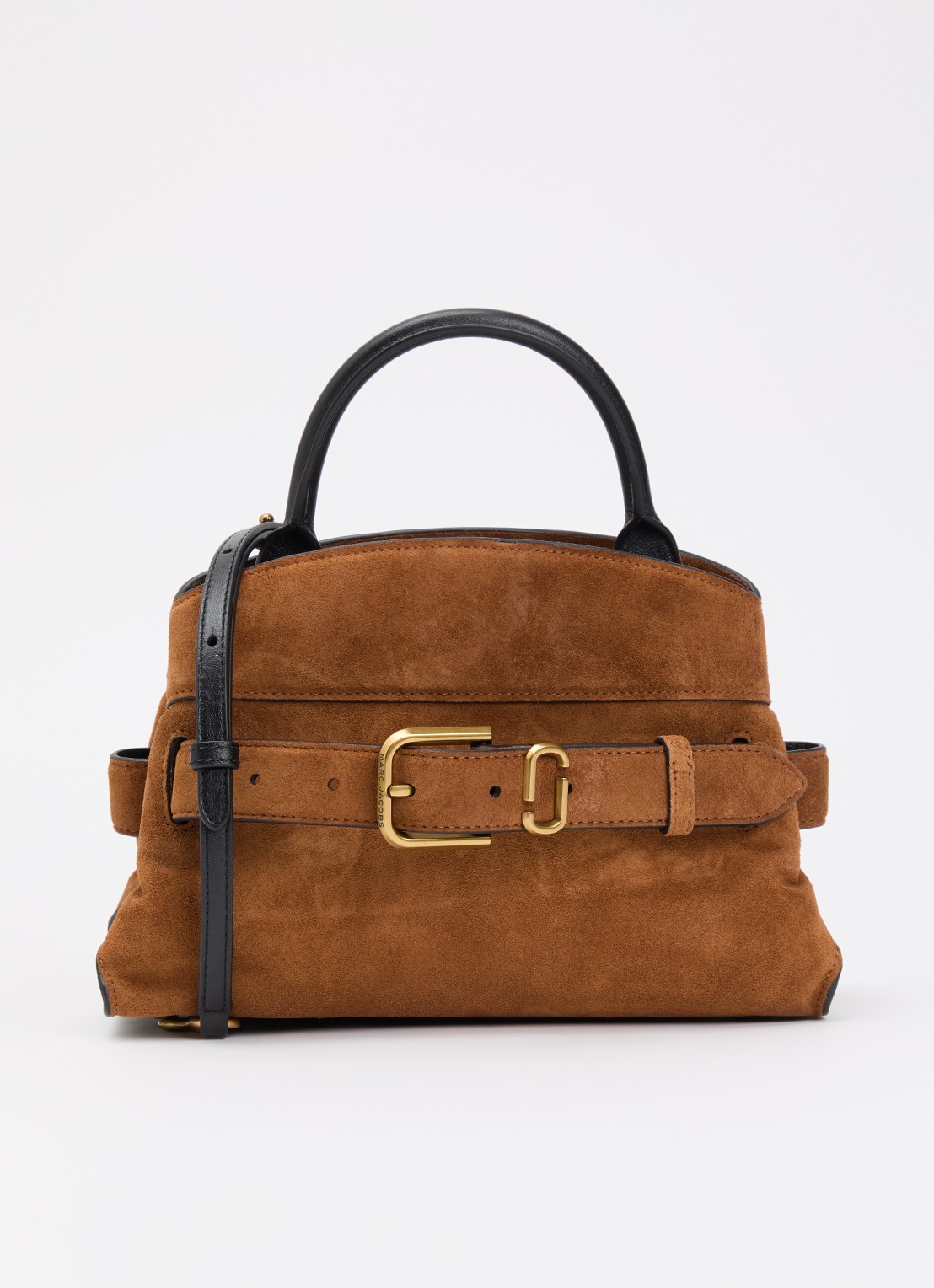Marc Jacobs The Dakota schoudertas van suède met afneembare schouderriem - voorkant 6 cognac