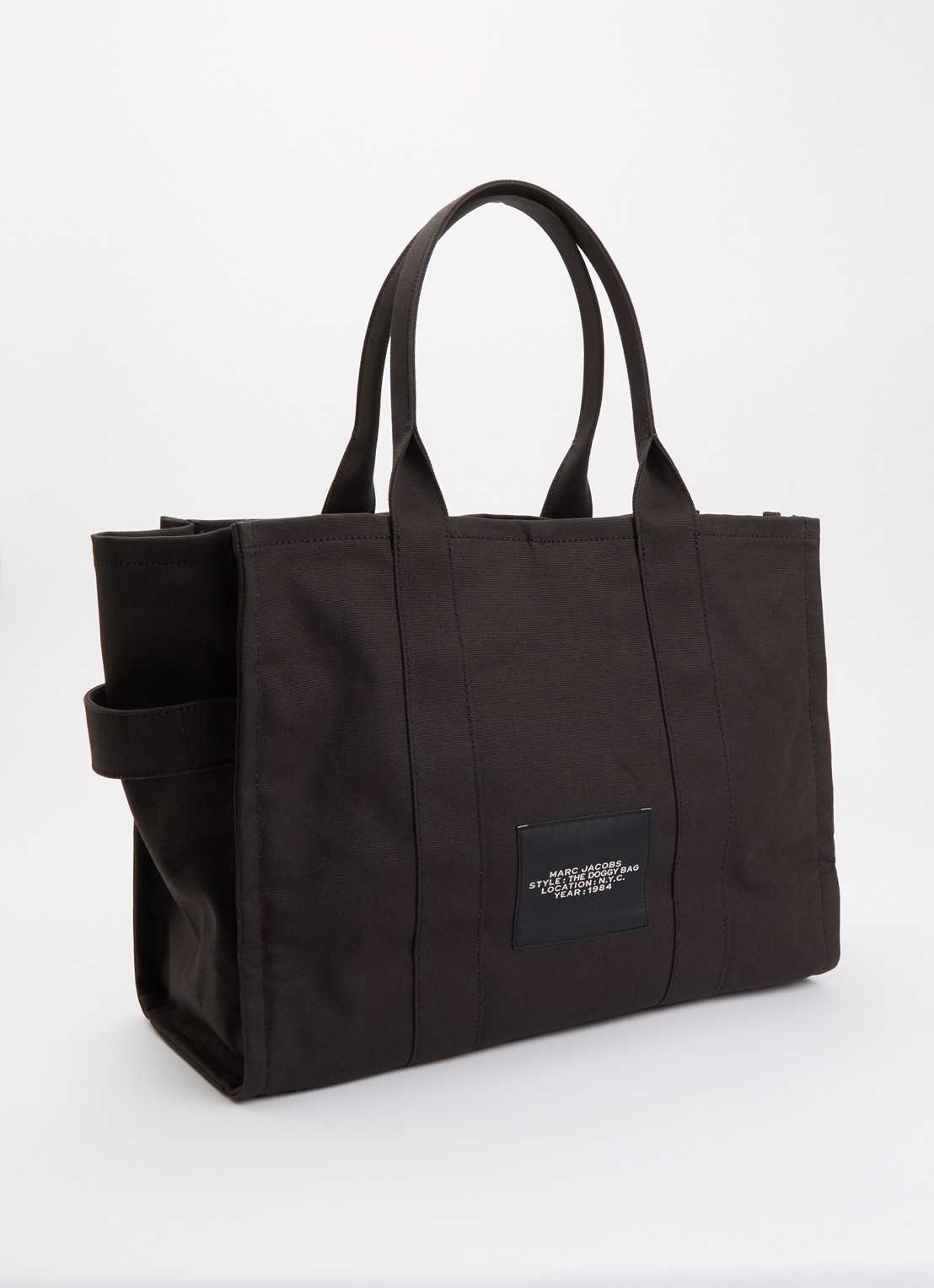 Marc Jacobs The Doggy Bag handtas van canvas met sleuteletui - achterkant zwart