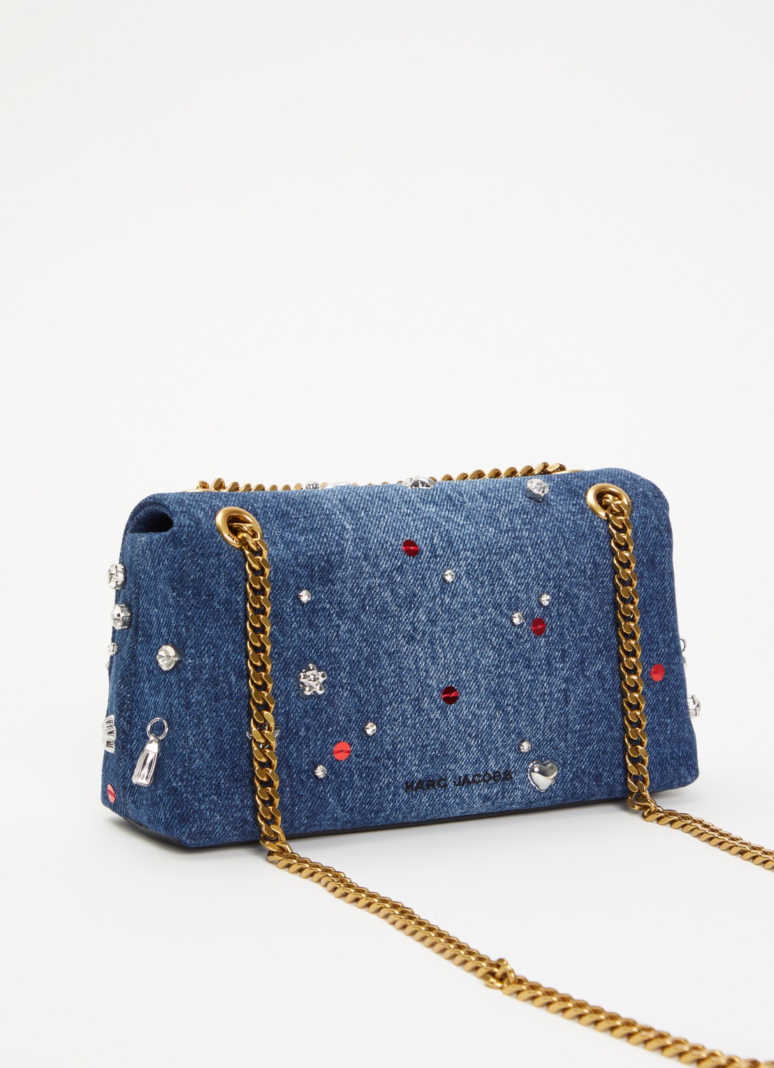 Marc Jacobs The Dual Chain Mini schoudertas van leer met verstelbare schouderriem - achterkant 7 donkerbruin