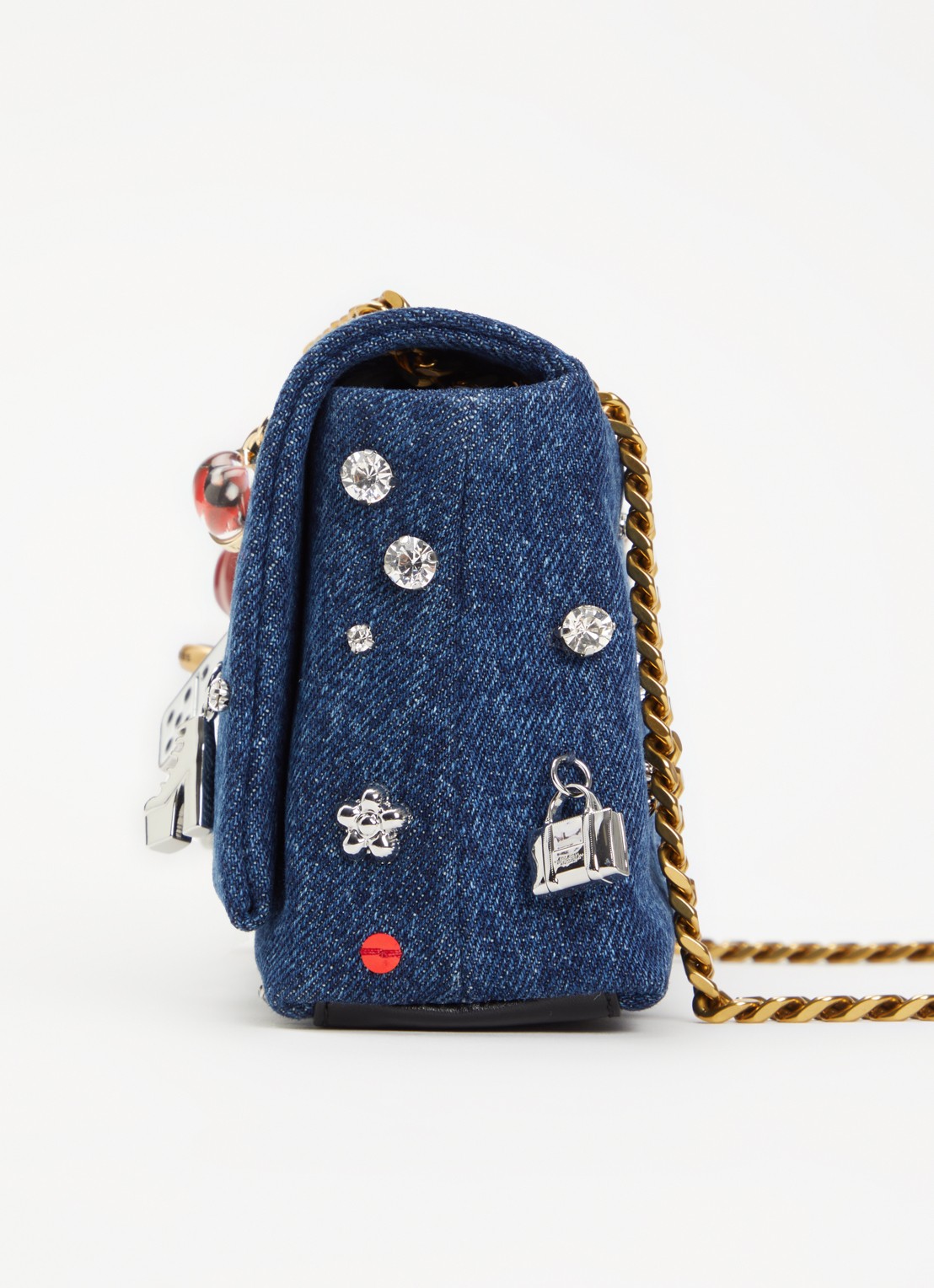 Marc Jacobs The Dual Chain Mini schoudertas van leer met verstelbare schouderriem - detail 2 donkerbruin