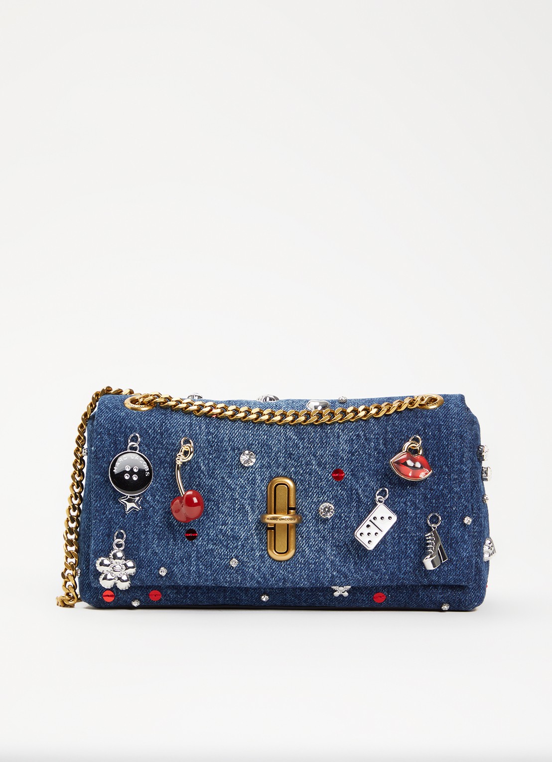 Marc Jacobs The Dual Chain Mini schoudertas van leer met verstelbare schouderriem - voorkant 6 donkerbruin
