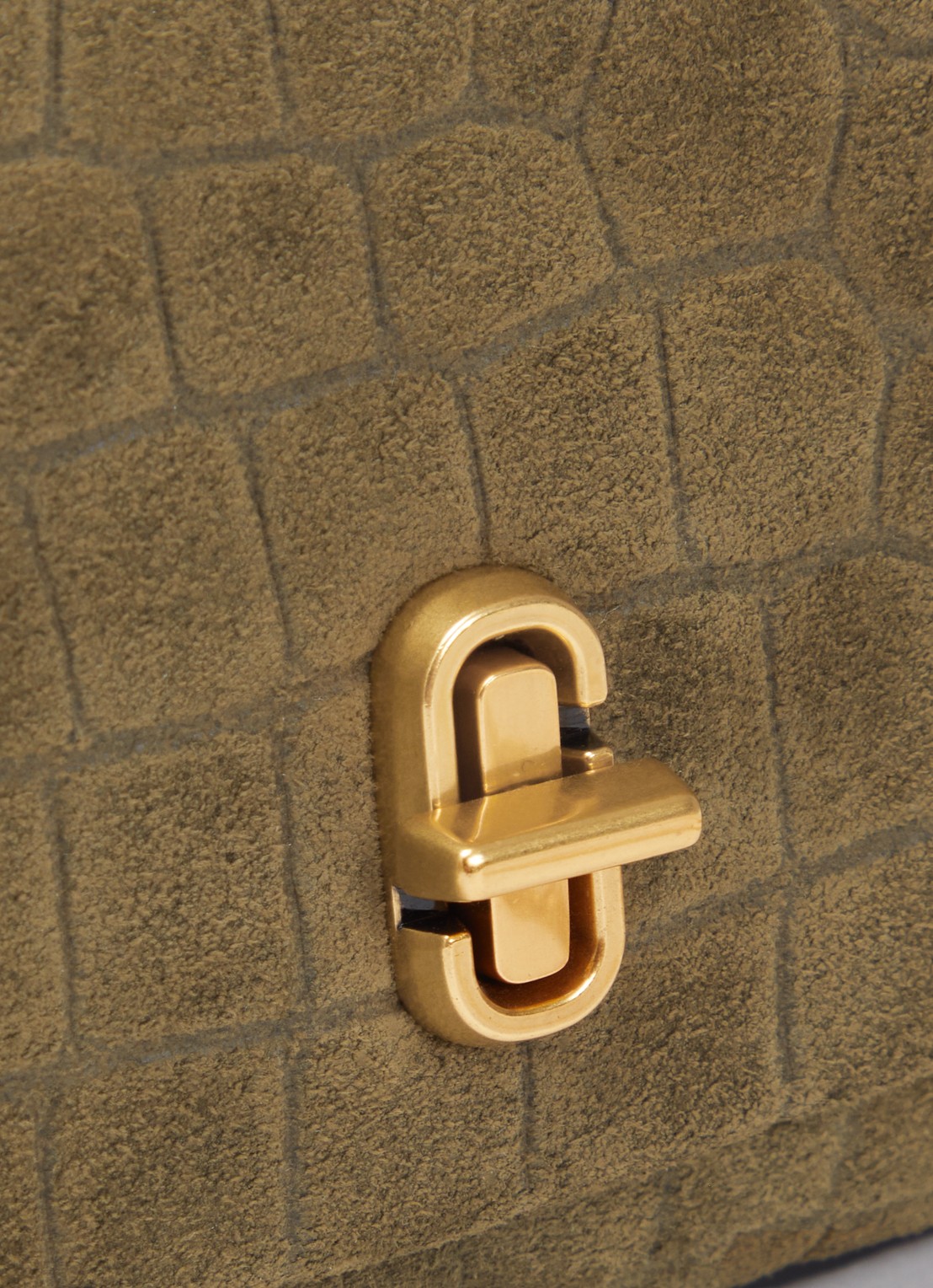Marc Jacobs The Dual Chain Mini schoudertas van suède met verstelbare schouderriem - detail 5 mosgroen