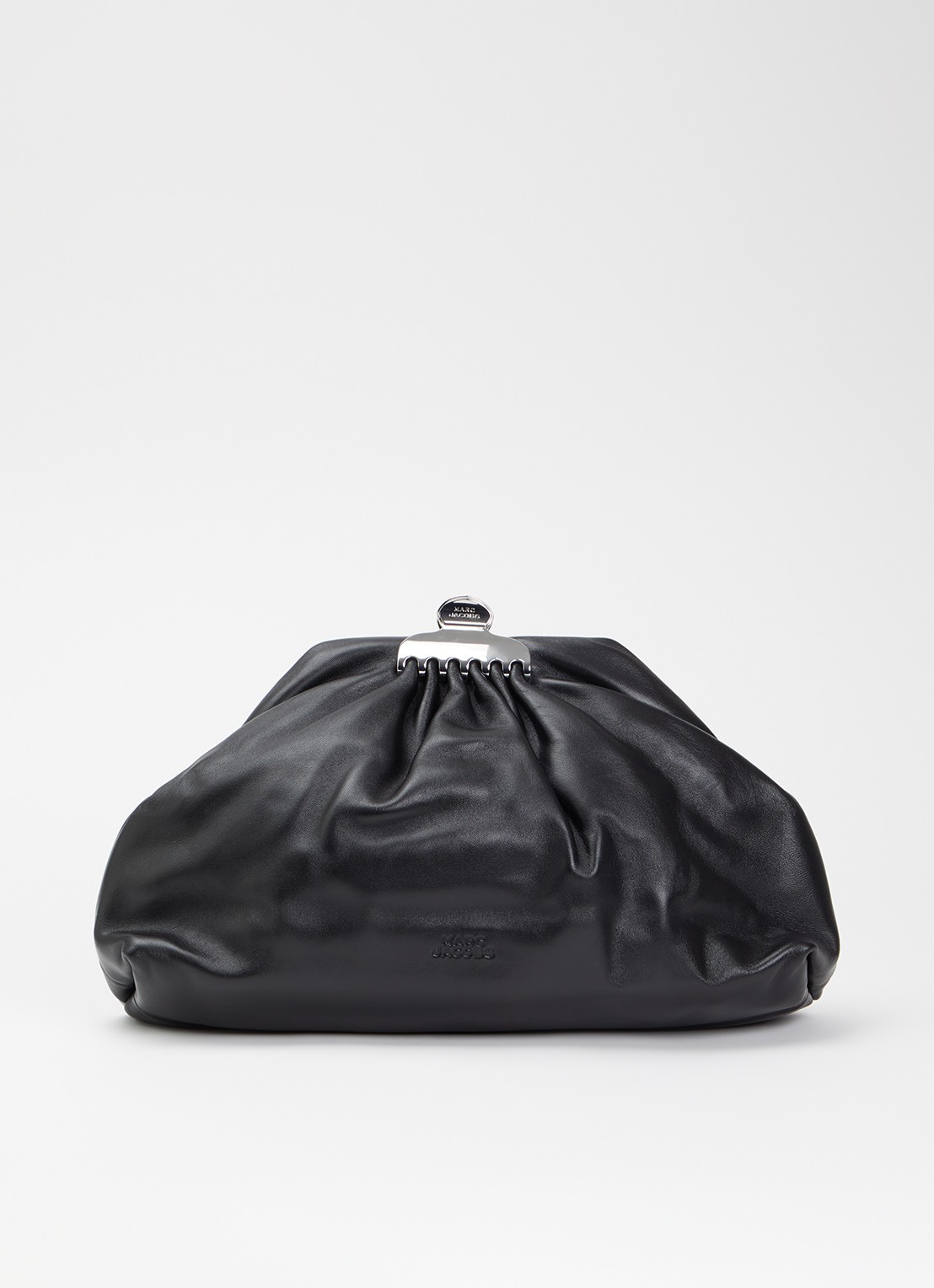 Marc Jacobs The Glam clutch van leer - voorkant zwart
