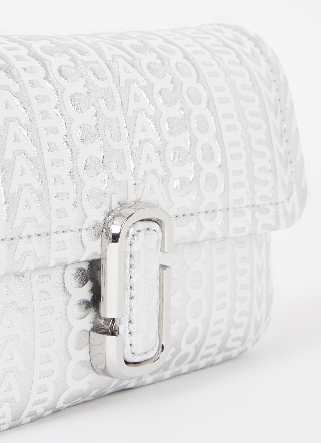 Marc Jacobs The J Marc Mini schoudertas van leer met metallic finish - detail 4 zilver
