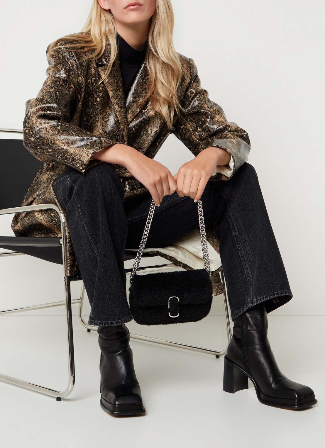 Marc Jacobs The J Marc schoudertas van teddy - voorkant 4 zwart