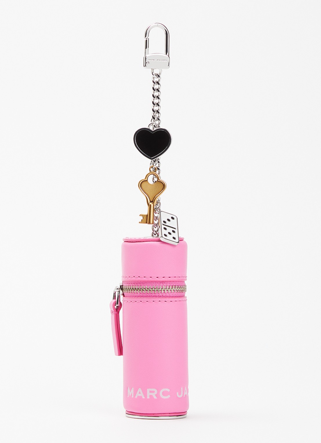 Marc Jacobs The Lipstick Case tasbedel van leer - voorkant fuchsia