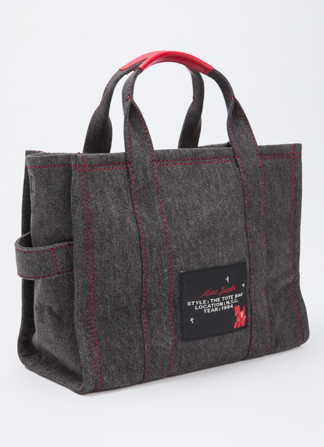 Marc Jacobs The Medium Tote handtas met logo - achterkant 5 antraciet