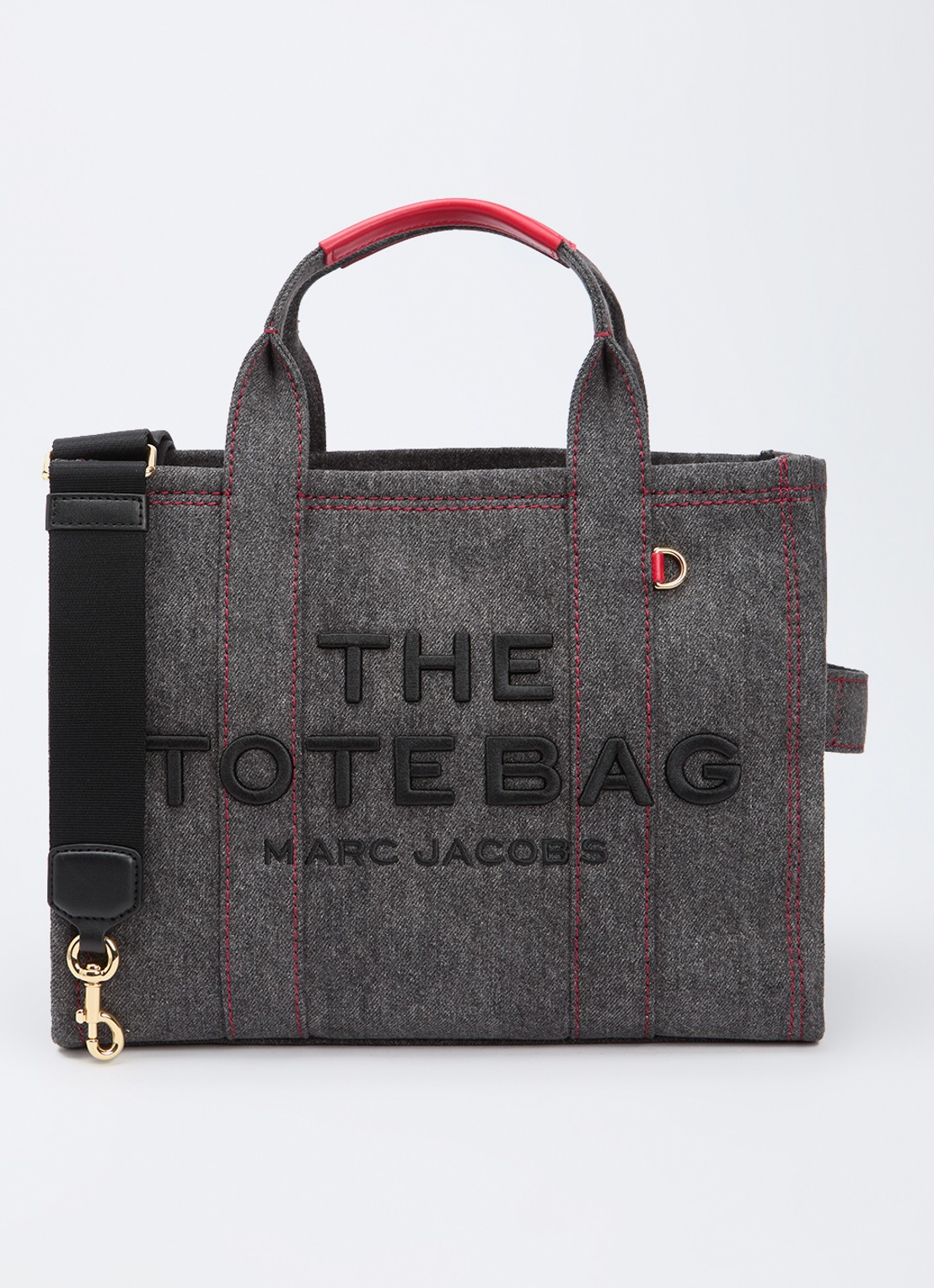 Marc Jacobs The Medium Tote handtas met logo - voorkant 6 antraciet