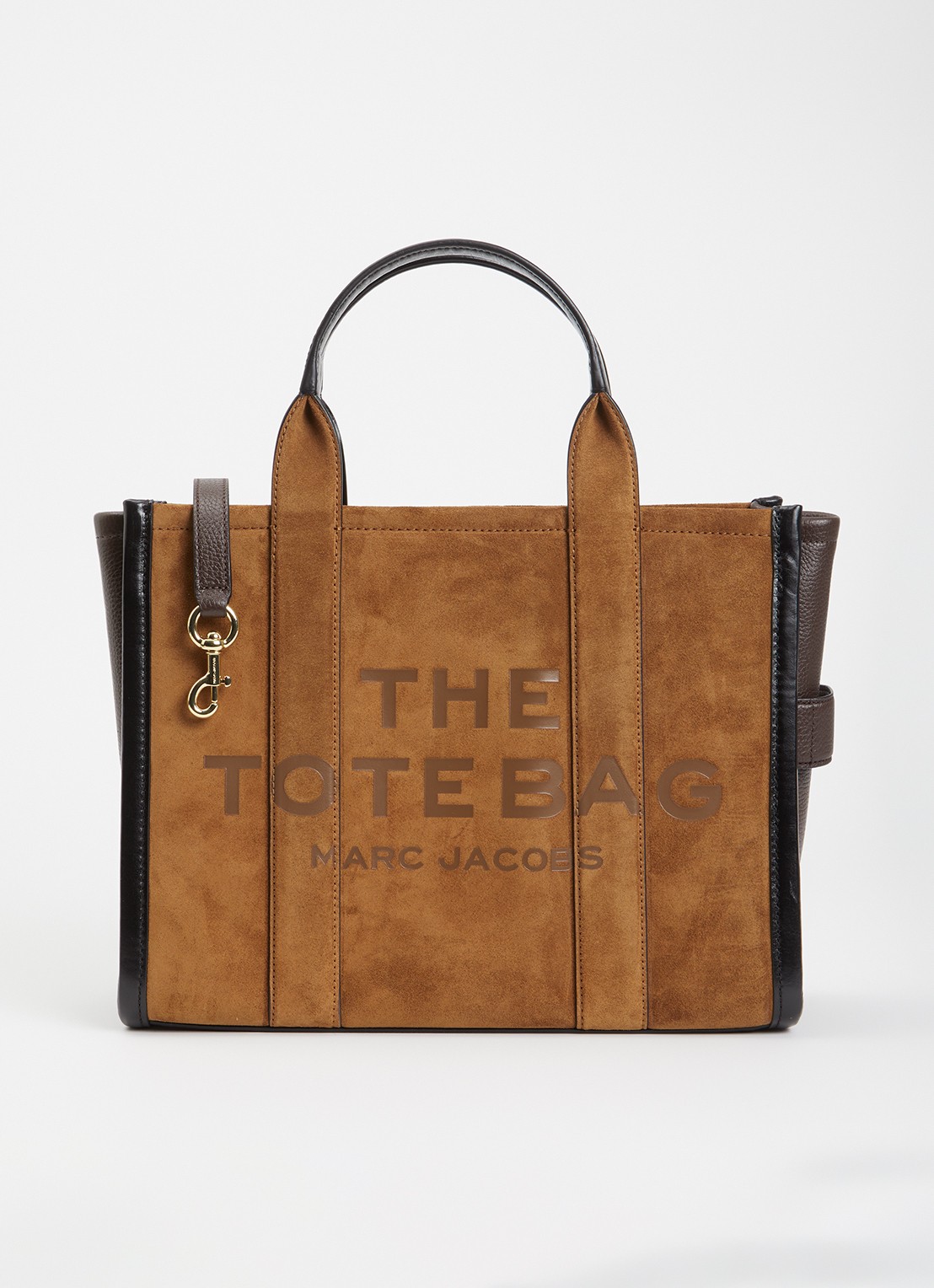 Marc Jacobs The Medium Tote handtas van suède met afneembare schouderriem - voorkant cognac
