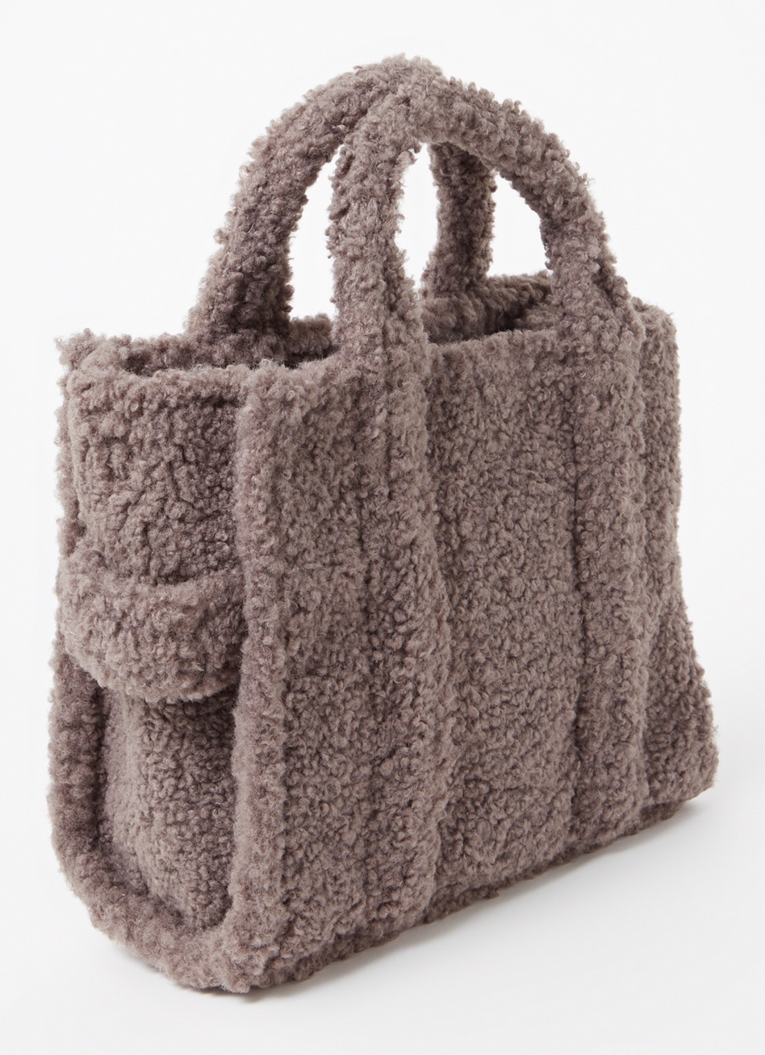Marc Jacobs The Medium Tote handtas van teddy met logo - achterkant 4 taupe