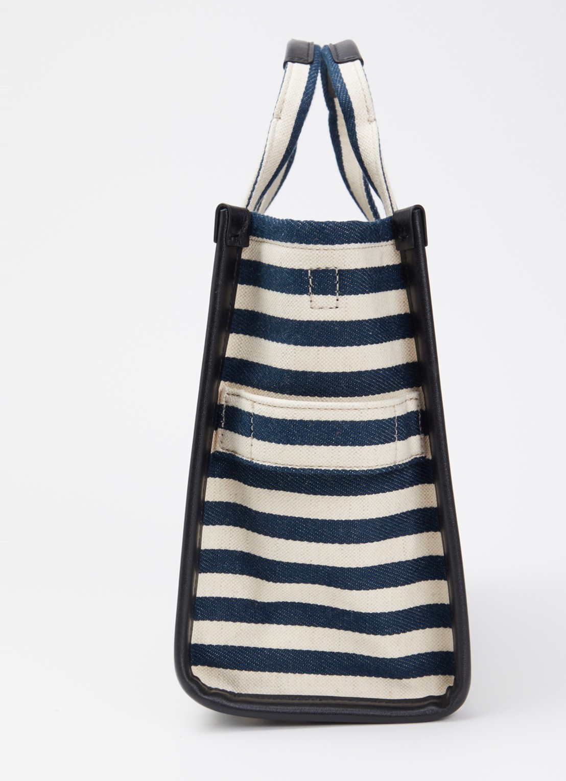 Marc Jacobs The Medium Tote schoudertas van canvas met leren details - detail 4 donkerblauw
