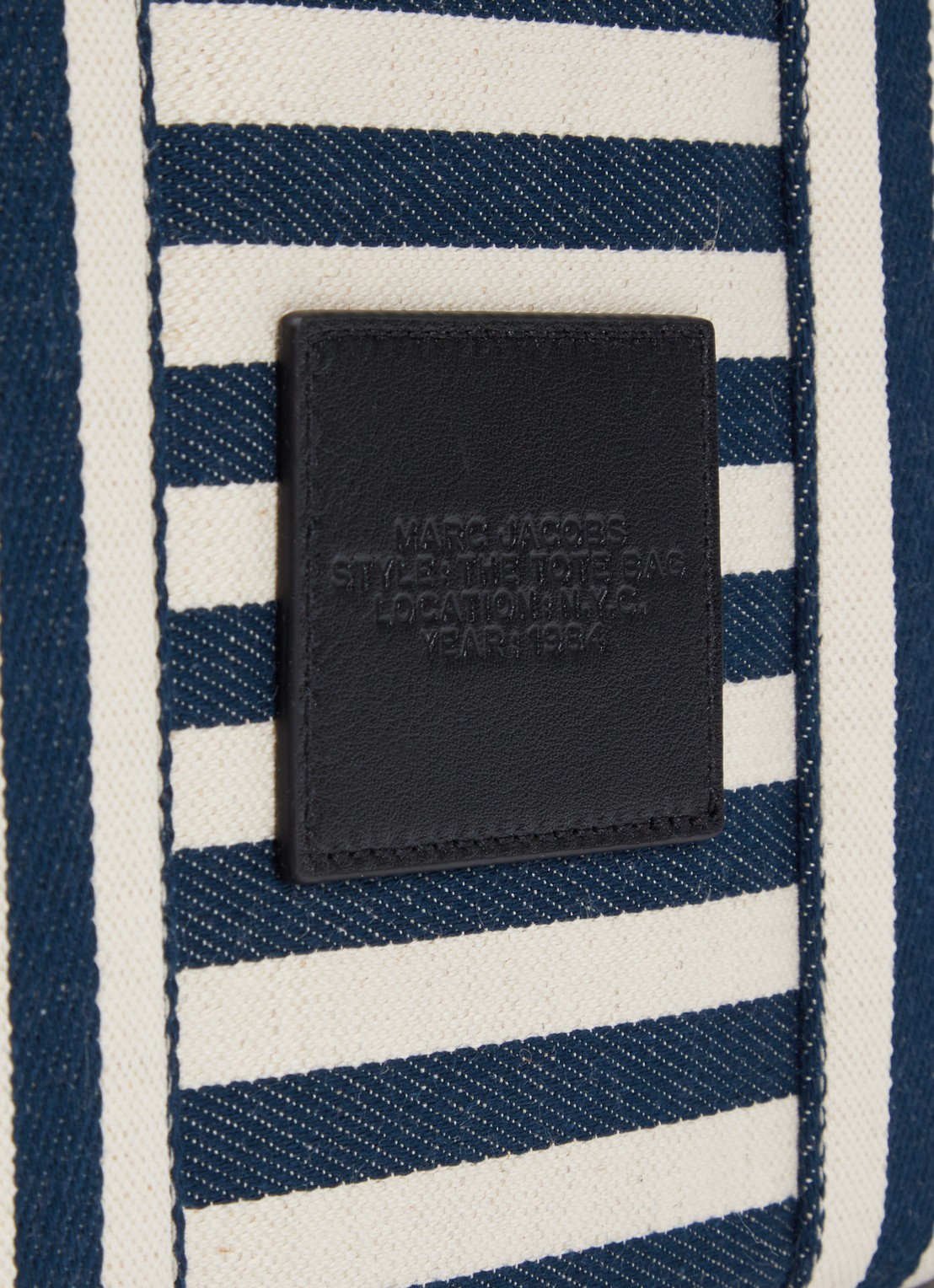 Marc Jacobs The Medium Tote schoudertas van canvas met leren details - detail 6 donkerblauw