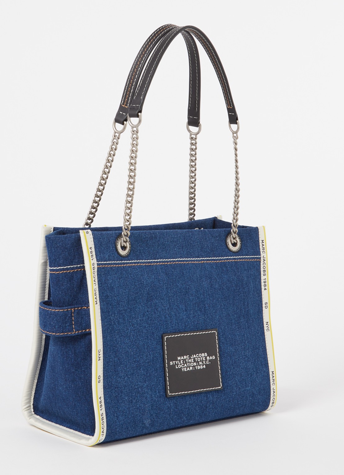 Marc Jacobs The Medium Tote schoudertas van denim - achterkant jeans