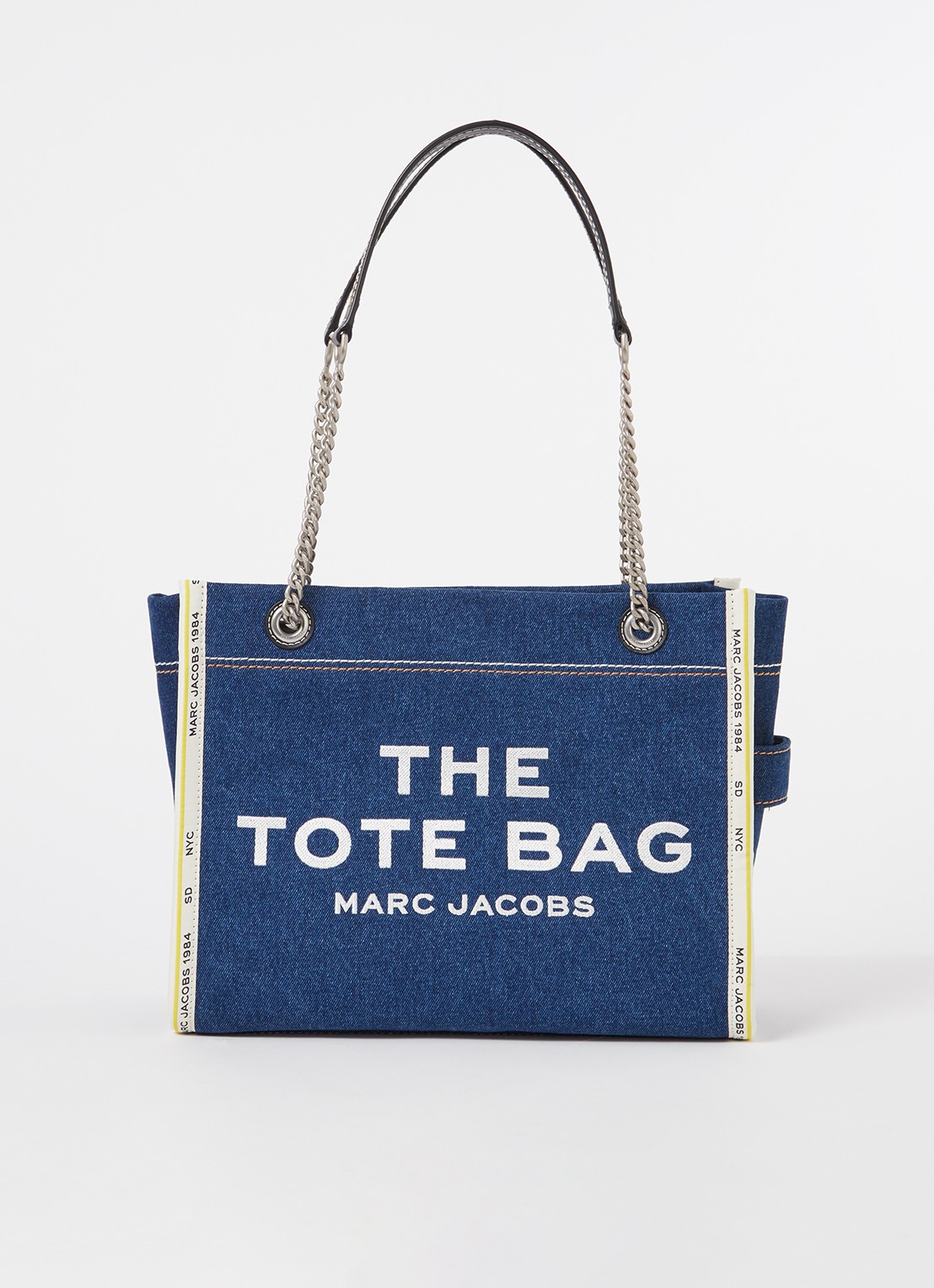 Marc Jacobs The Medium Tote schoudertas van denim - voorkant 5 jeans