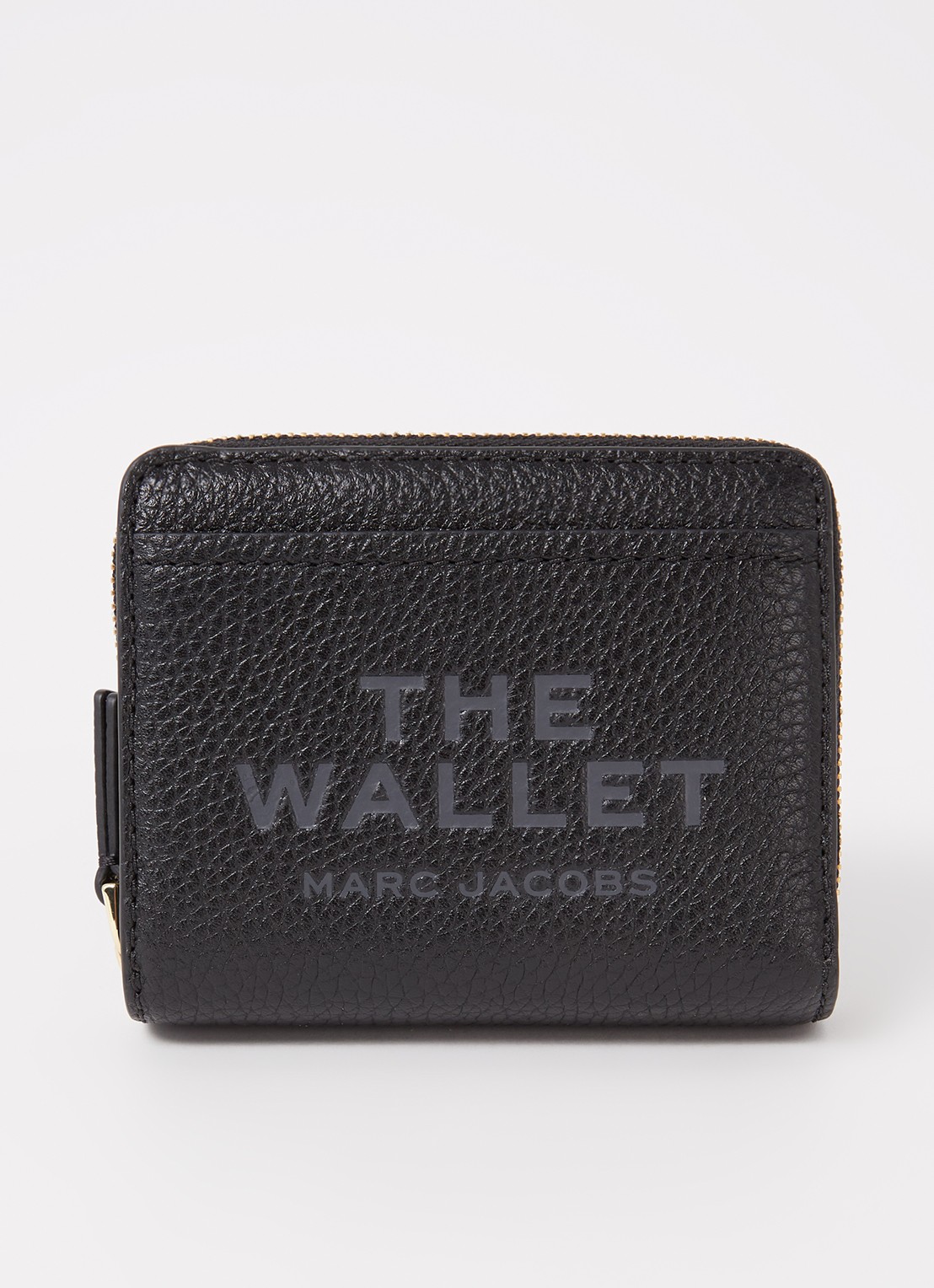 Marc Jacobs The Mini Compact portemonnee van leer met logo - voorkant 2 zwart