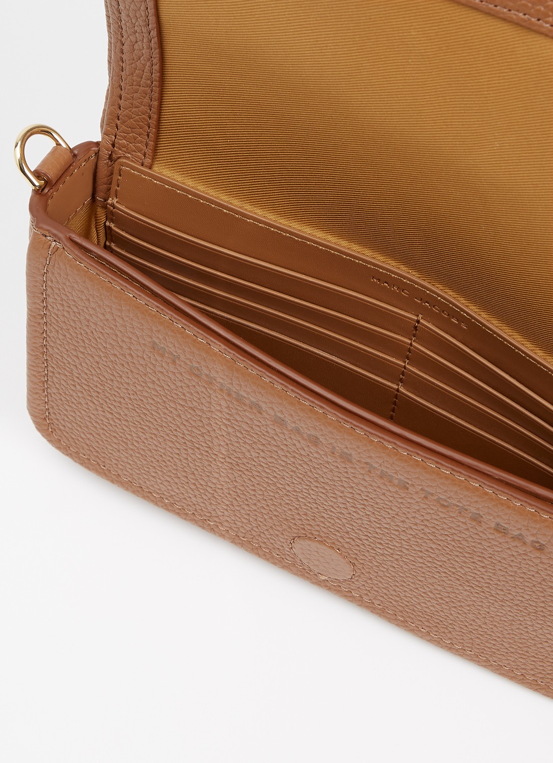 Marc Jacobs The Mini crossbodytas met logo  - detail roestbruin