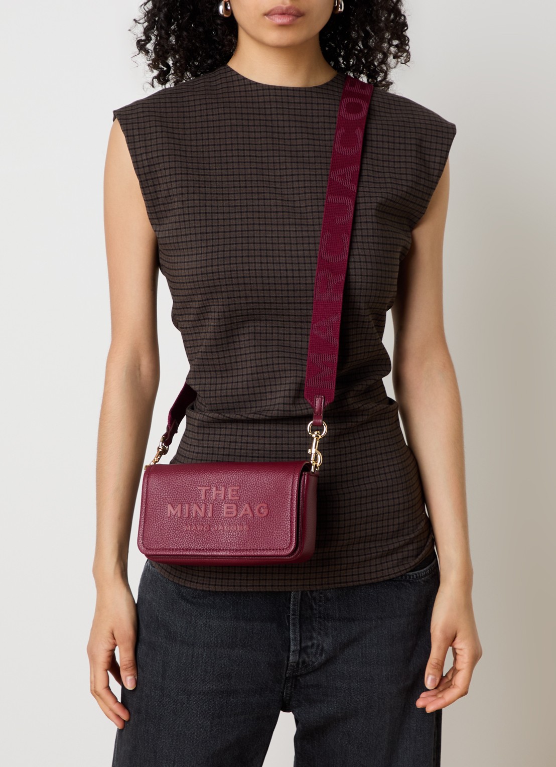 Marc Jacobs The Mini crossbodytas met logo  - voorkant 2 rood