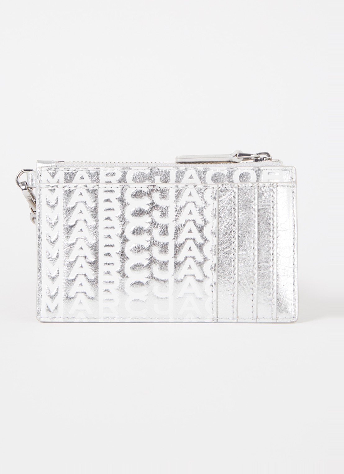 Marc Jacobs The Monogram portemonnee van leer met sleutelhanger - detail 3 zilver