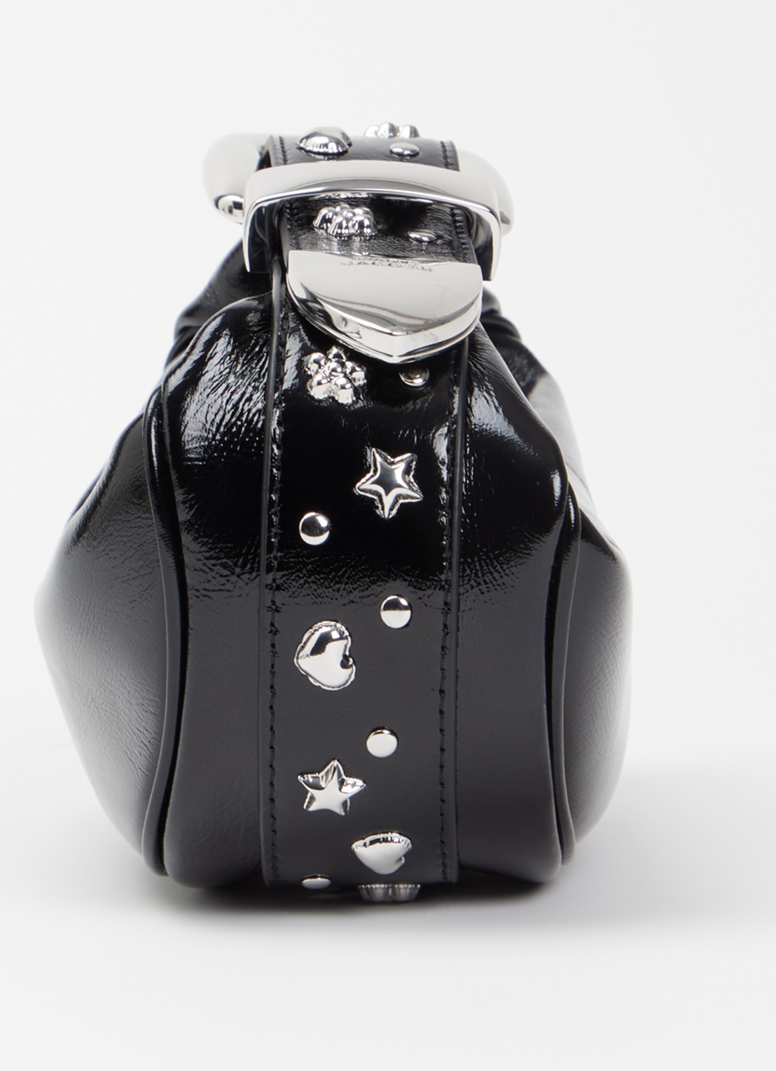 Marc Jacobs The Party handtas van lamsleer met lakfinish en studs - detail 3 zwart