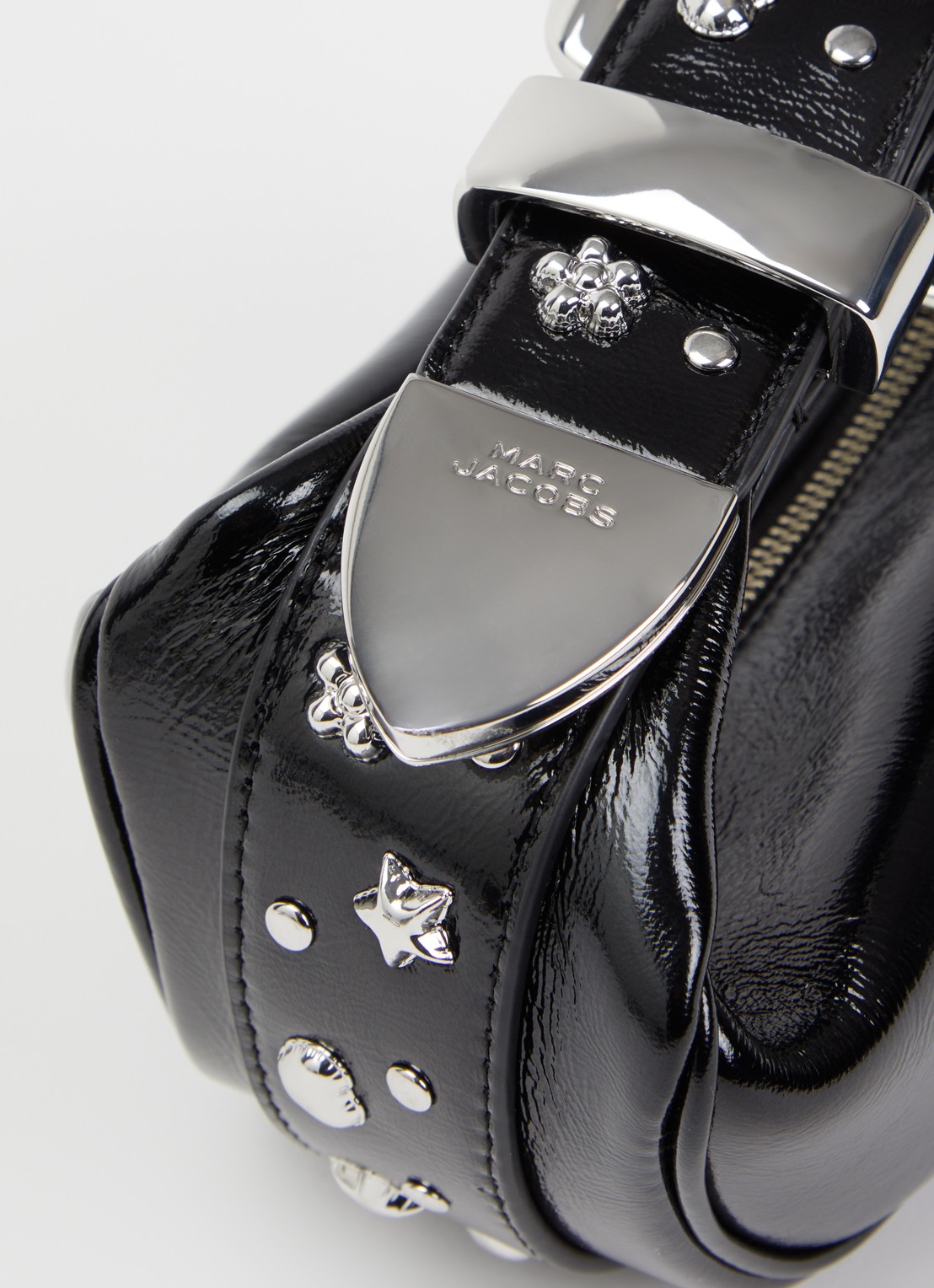 Marc Jacobs The Party handtas van lamsleer met lakfinish en studs - detail 4 zwart