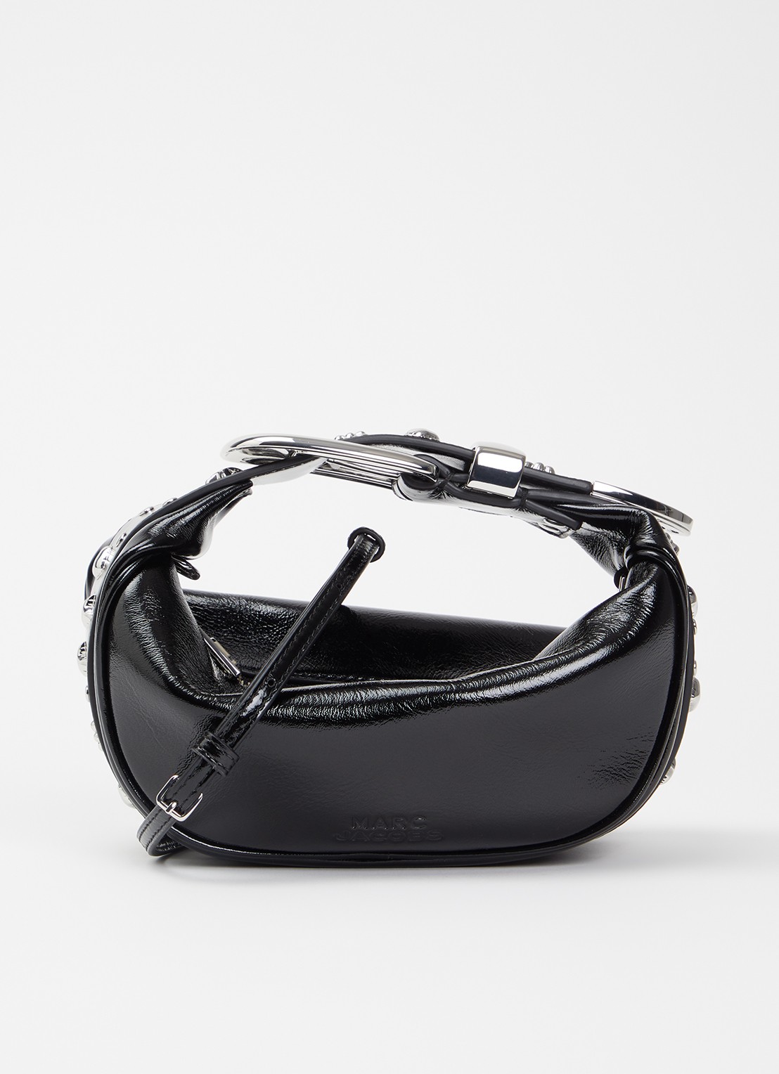 Marc Jacobs The Party handtas van lamsleer met lakfinish en studs - voorkant zwart