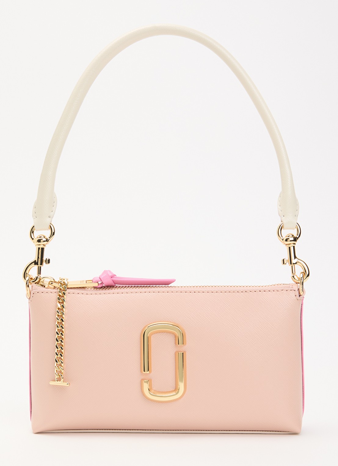 Marc Jacobs The pochette crossbody tas van leer met afneembare schouderriem  - voorkant roze