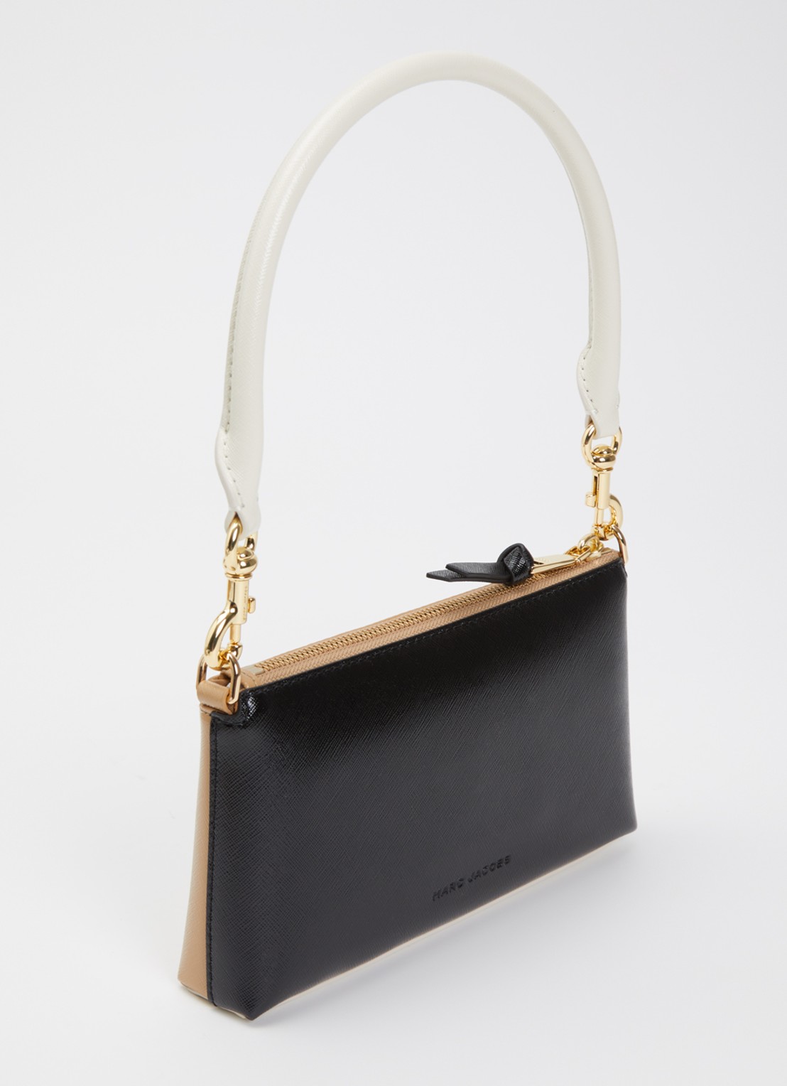 Marc Jacobs The Pochette schoudertas van leer met logo - achterkant camel