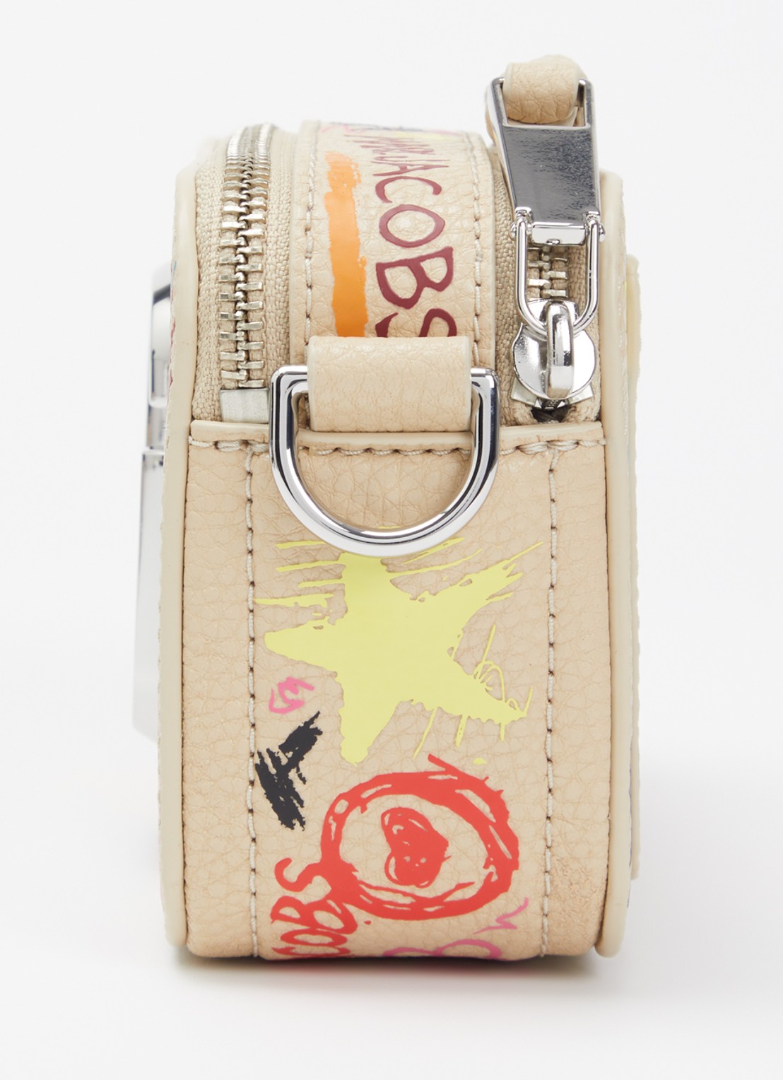 Marc Jacobs The Punk Scribble Snapshot crossbodytas van leer - detail 2 khaki