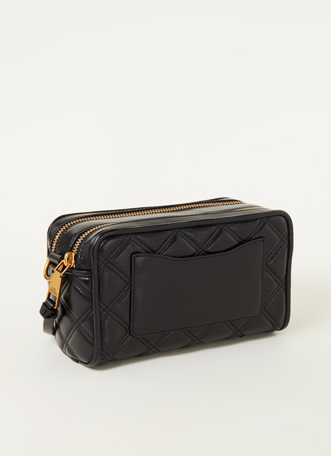 Marc Jacobs The Quilted Softshot 21 cameratas van leer - achterkant zwart