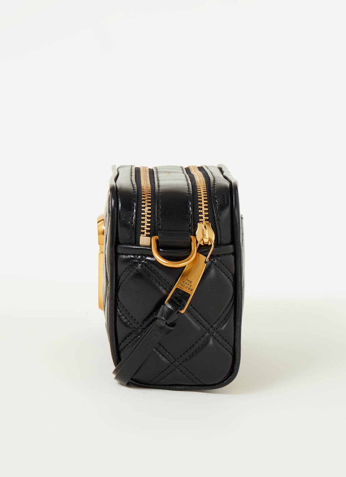 Marc Jacobs The Quilted Softshot 21 cameratas van leer - detail 3 zwart