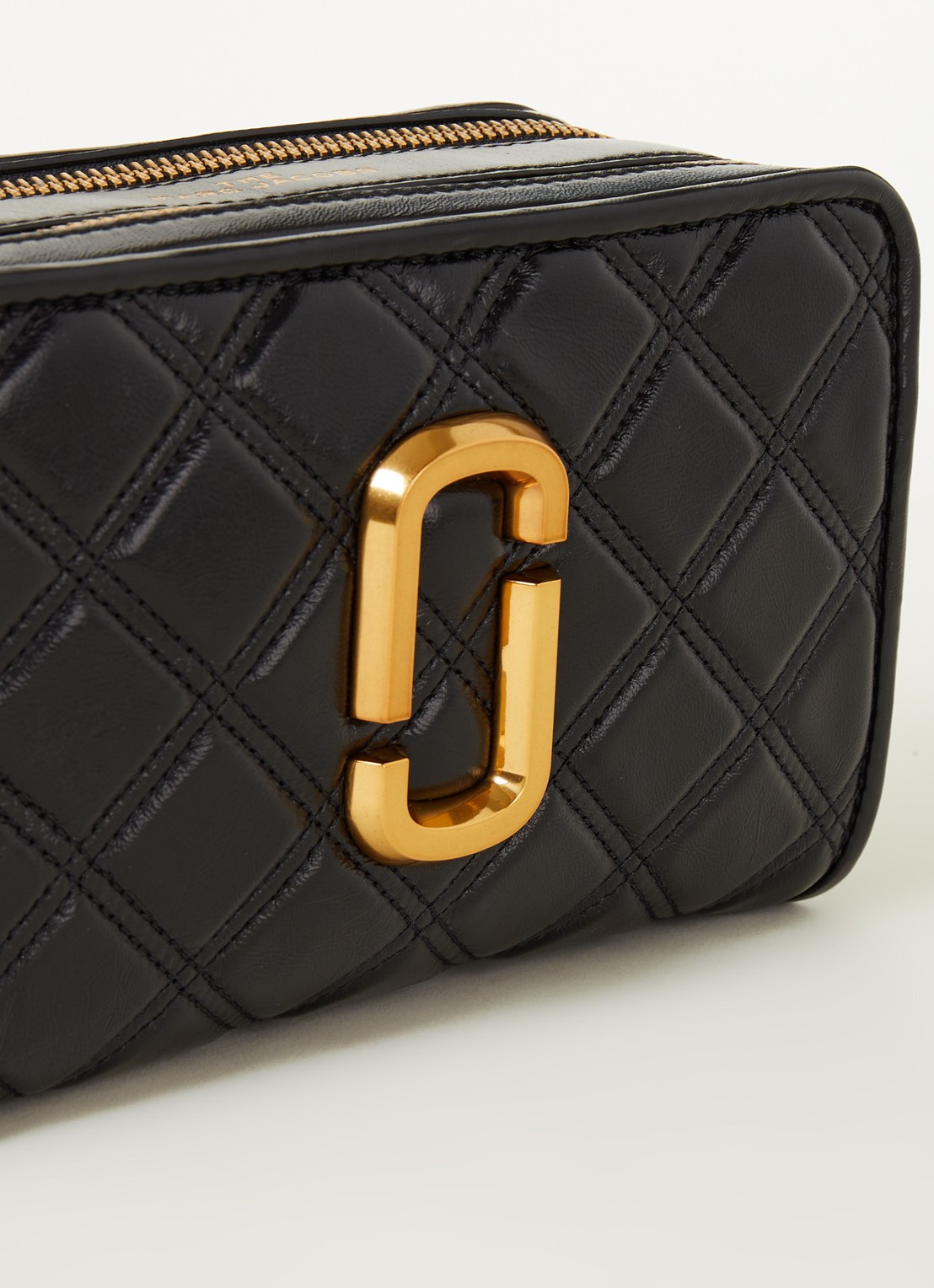 Marc Jacobs The Quilted Softshot 21 cameratas van leer - detail 4 zwart