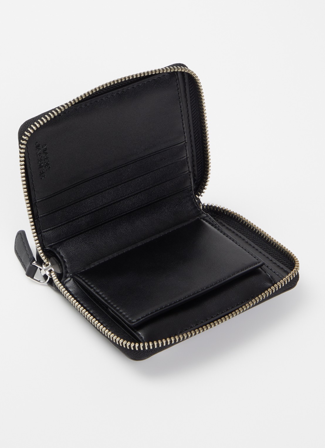 Marc Jacobs The Slim Compact ritsportemonnee van leer - voorkant 3 zwart