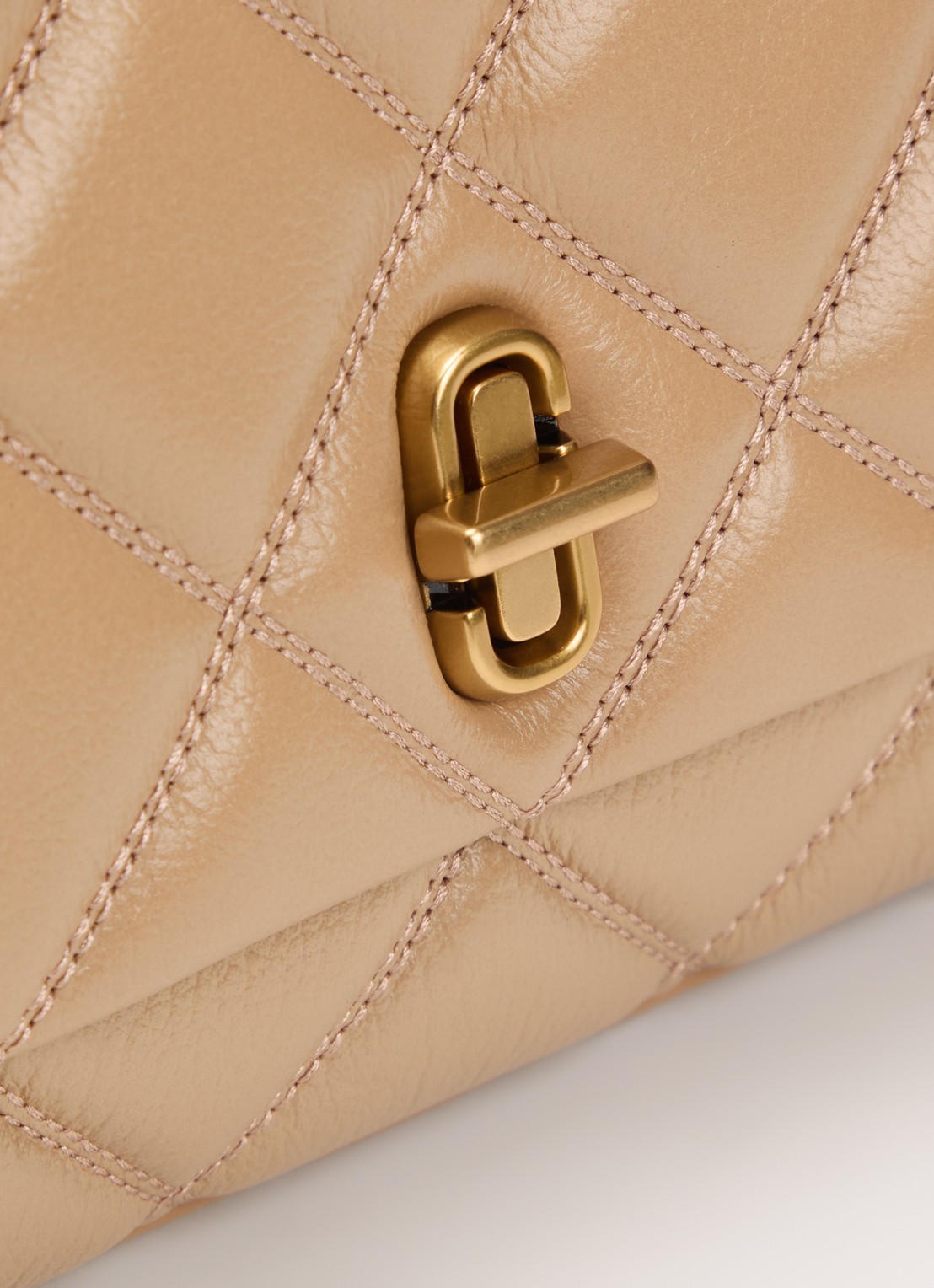 Marc Jacobs The Slim dual schoudertas van leer  - detail 4 camel