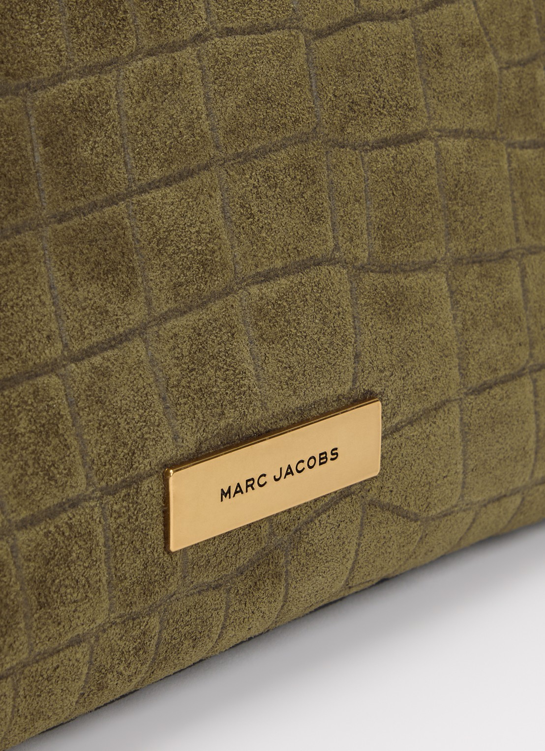Marc Jacobs The Slim Dual schoudertas van suède met crocostructuur - detail 3 mosgroen