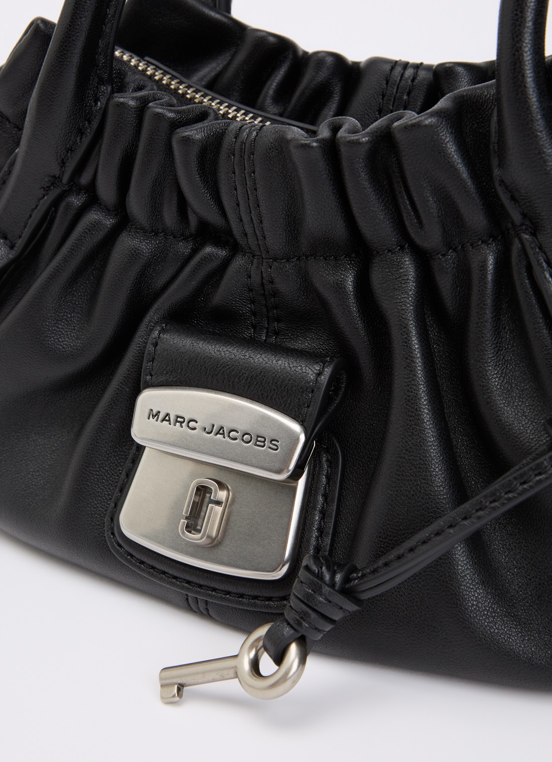 Marc Jacobs The Small Satchel handtas van lamsleer met afneembare schouderriem - detail 3 zwart