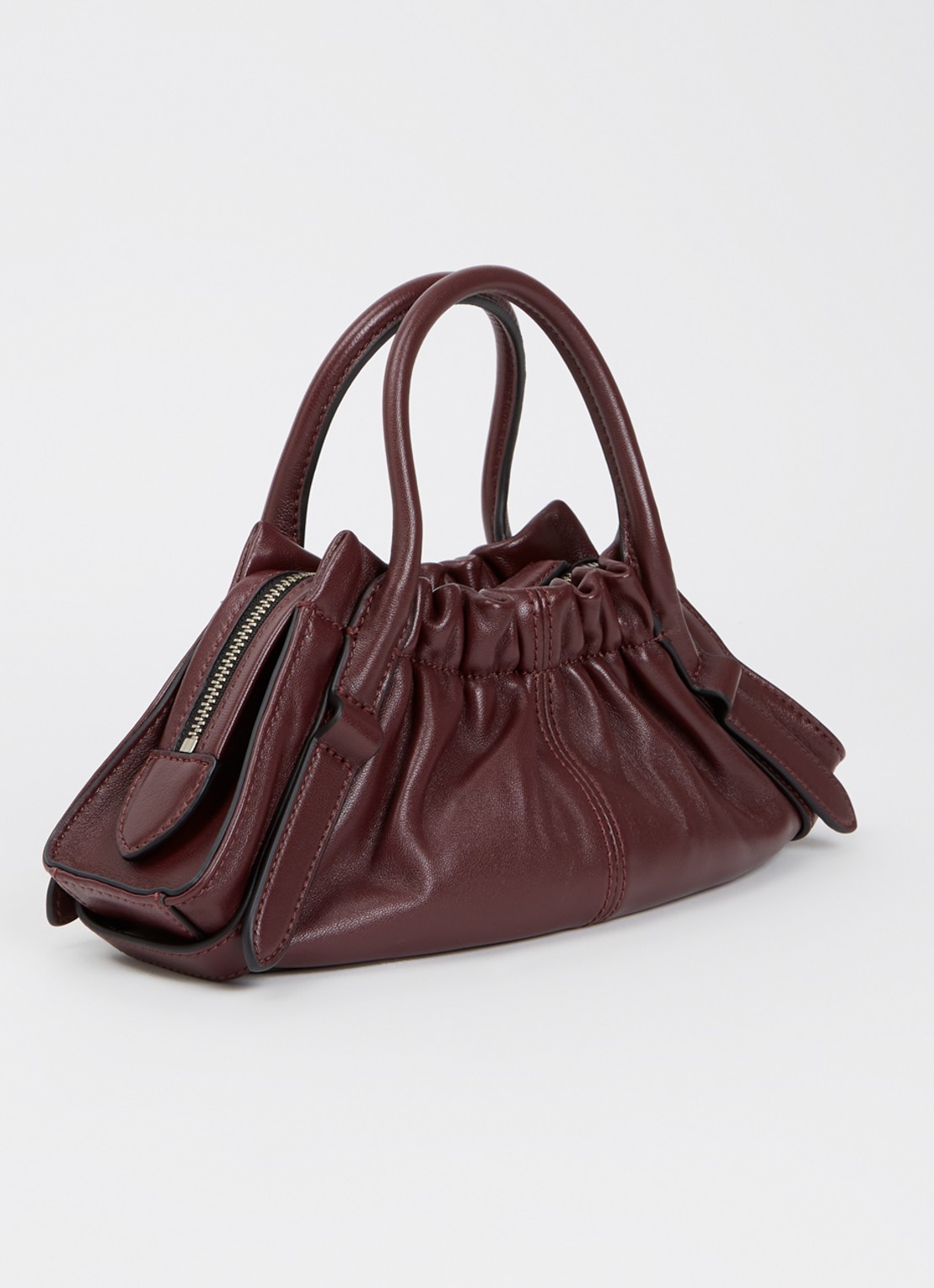 Marc Jacobs The Small Satchel handtas van lamsleer met afneembare schouderriem - achterkant 4 aubergine