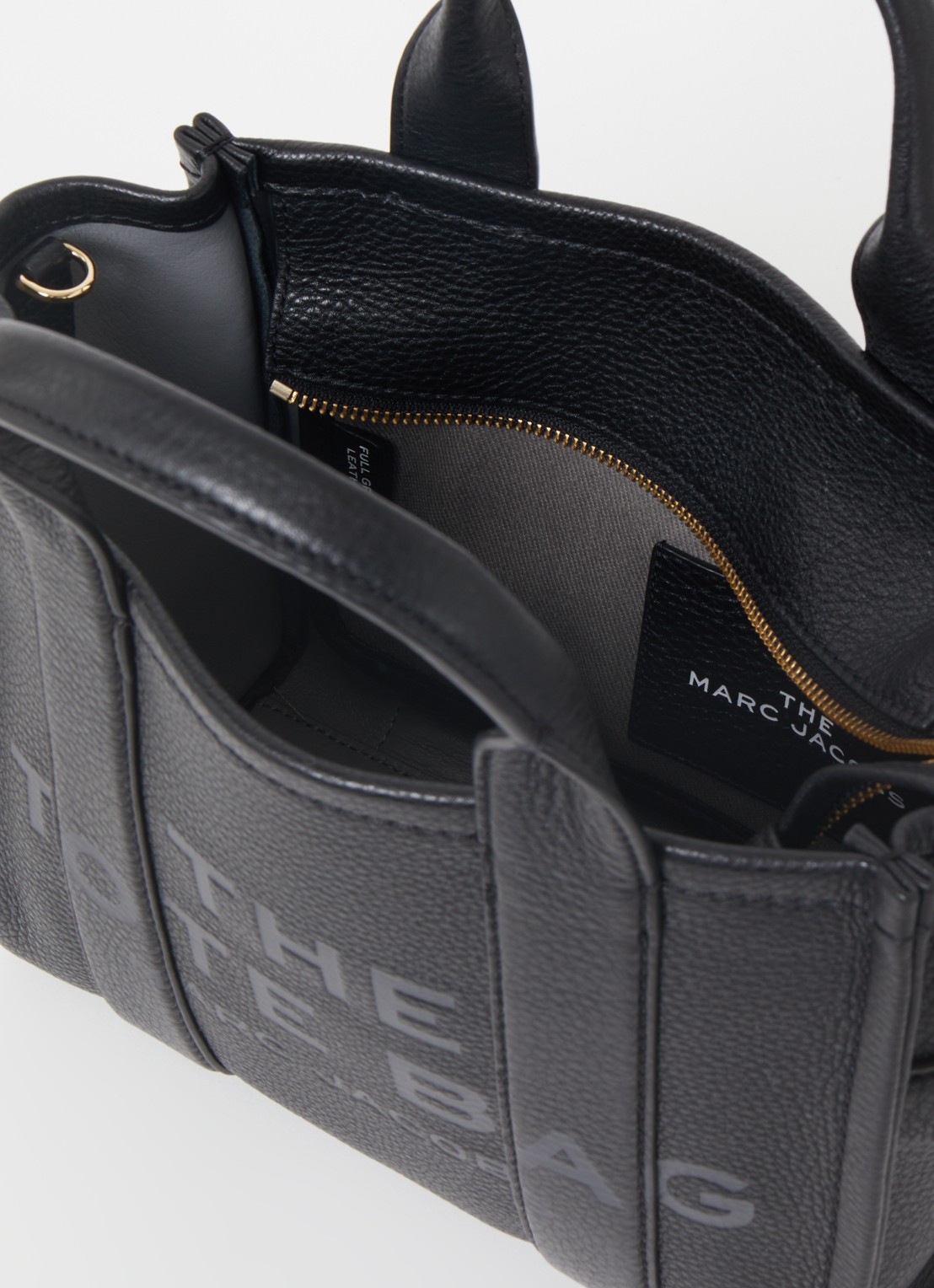 Marc Jacobs The Small Tote handtas met logo - detail 4 zwart