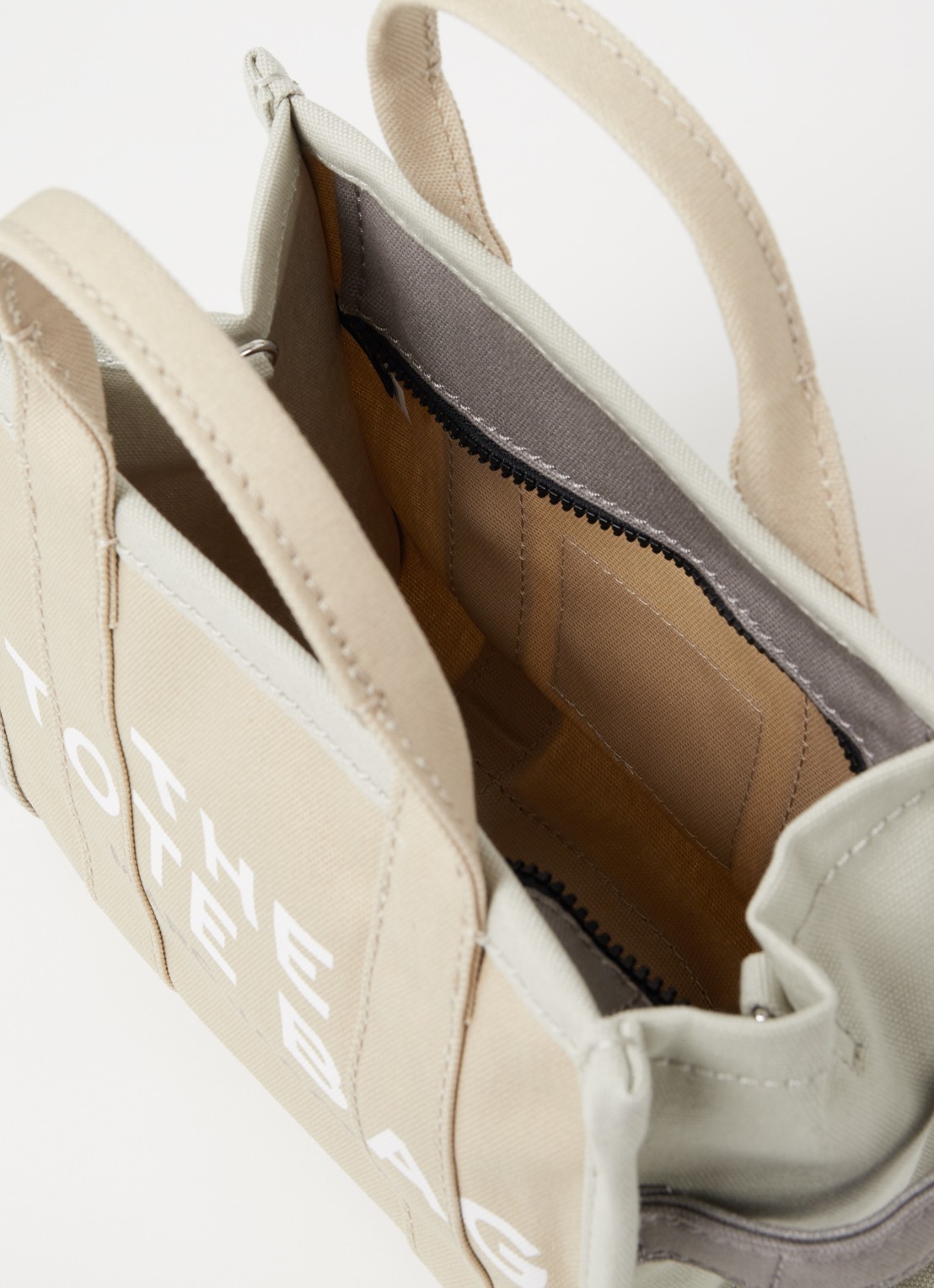 Marc Jacobs The Small Tote handtas met logo - detail 3 beige
