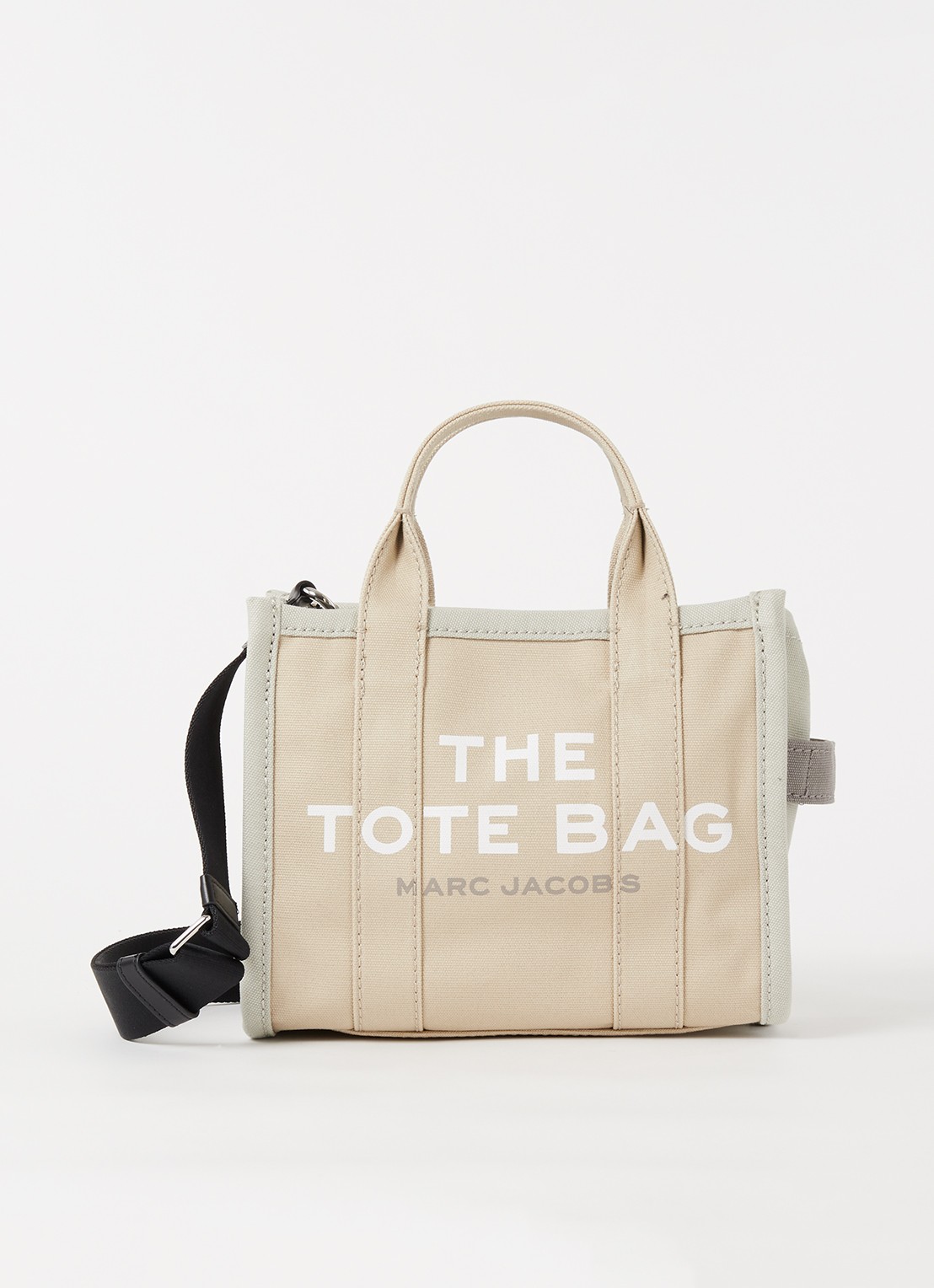 Marc Jacobs The Small Tote handtas met logo - voorkant beige