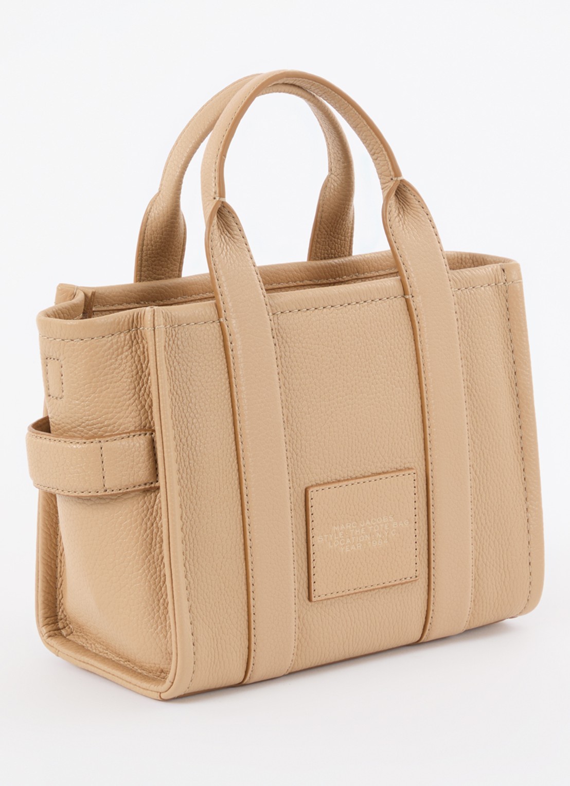 Marc Jacobs The Small Tote handtas met logo - achterkant 4 camel