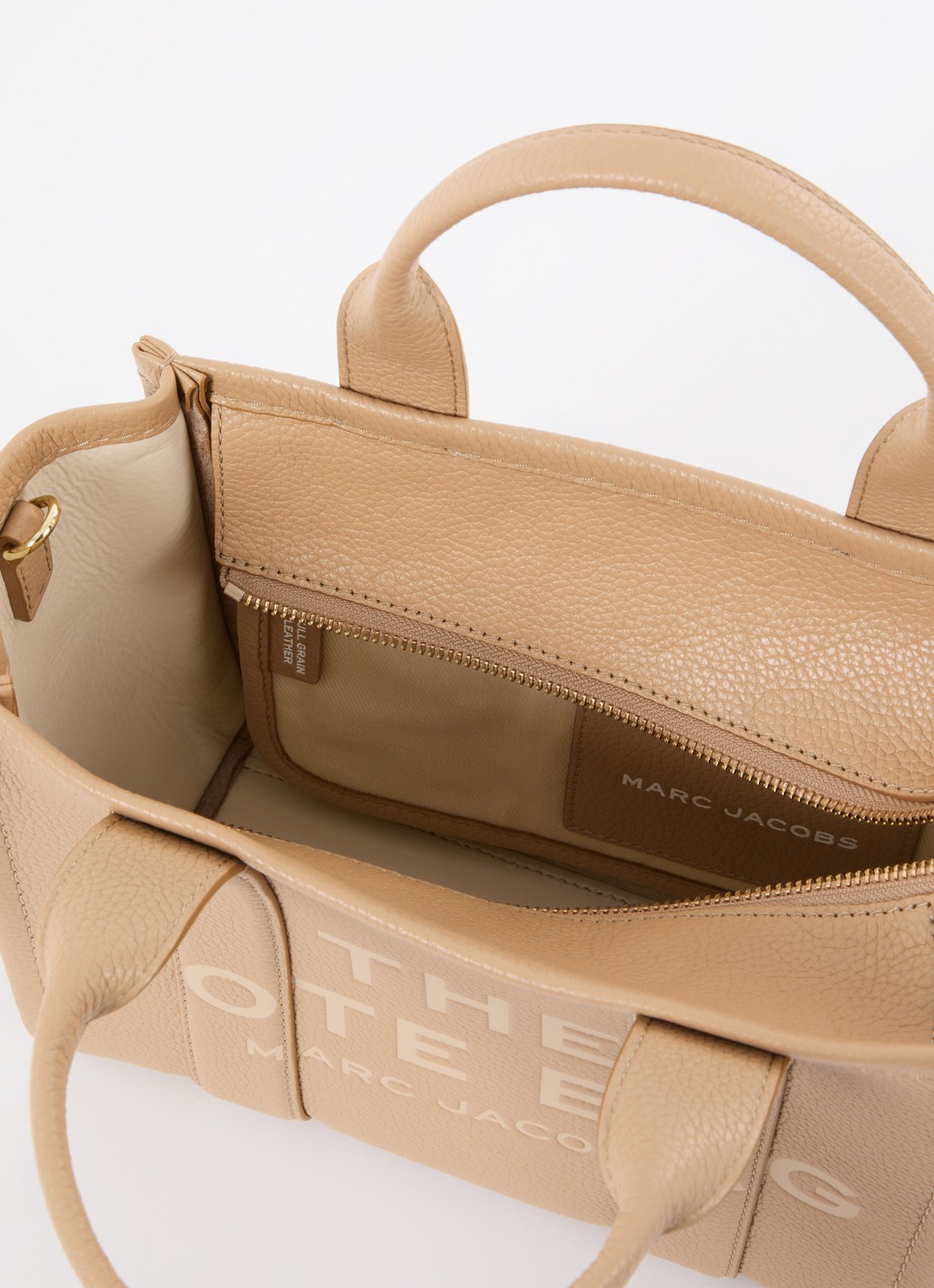Marc Jacobs The Small Tote handtas met logo - detail 5 camel