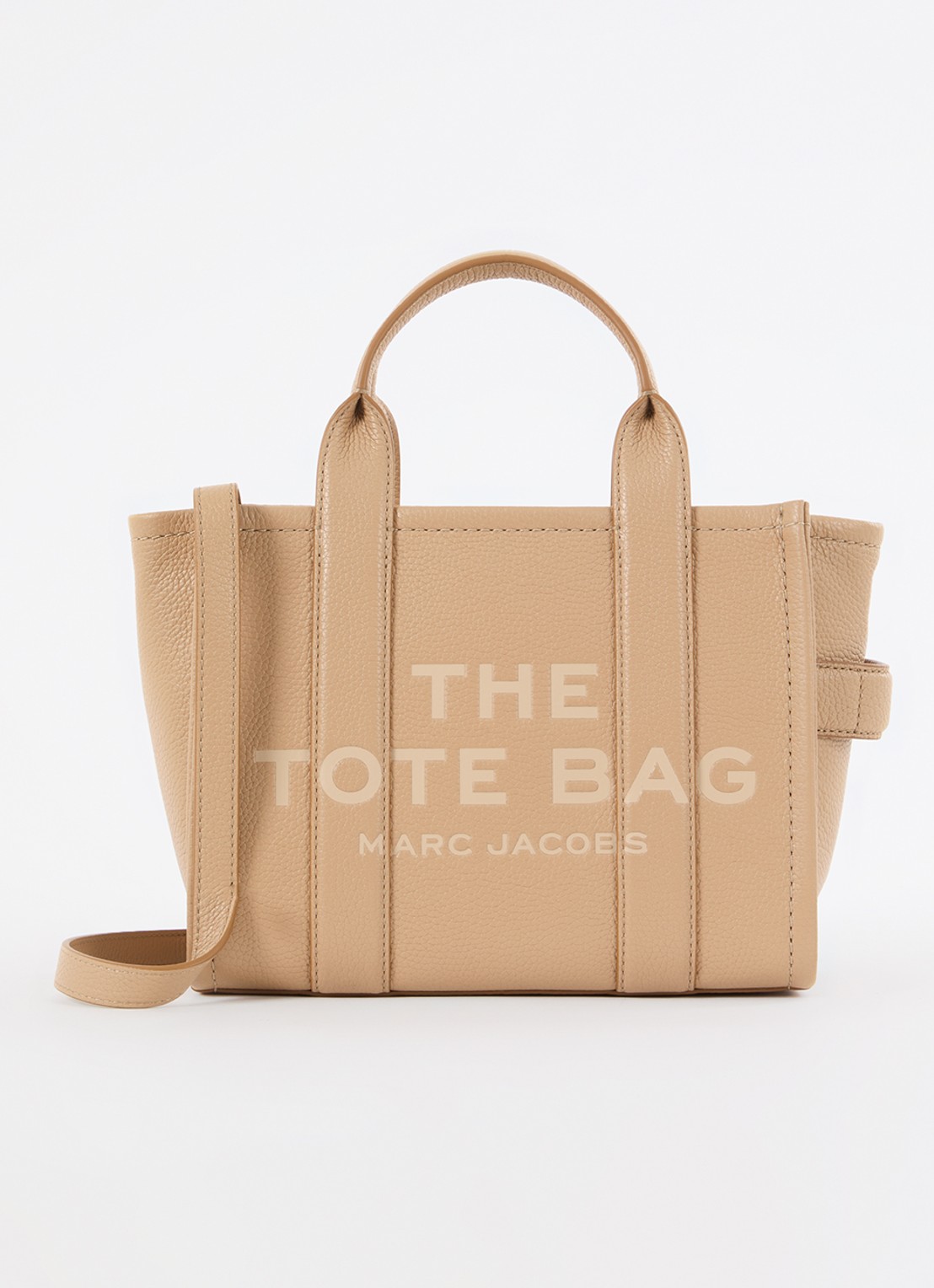 Marc Jacobs The Small Tote handtas met logo - voorkant camel