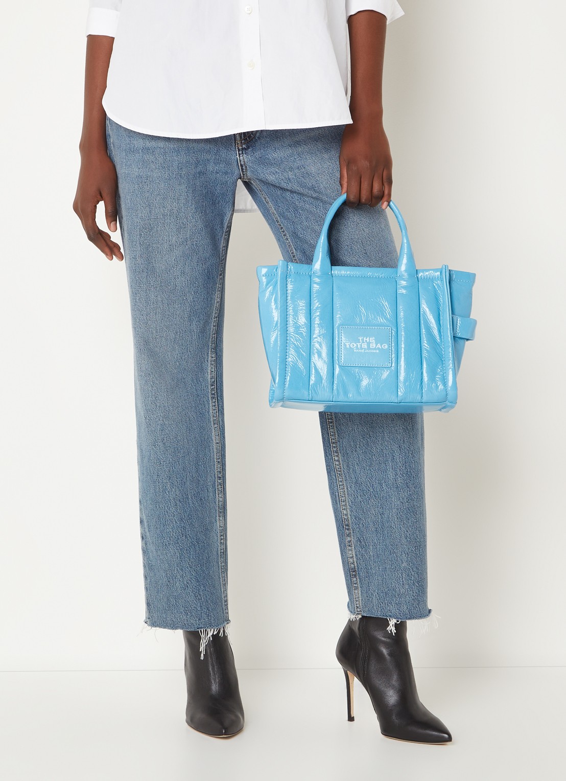Marc Jacobs The Small Tote handtas met logo - voorkant 6 blauw