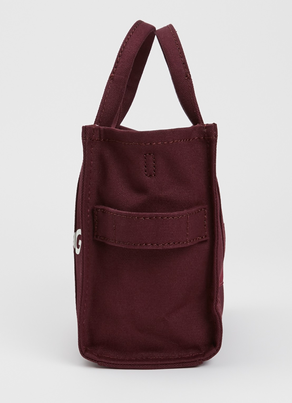 Marc Jacobs The Small Tote handtas van canvas met afneembare schouderriem - detail 3 aubergine