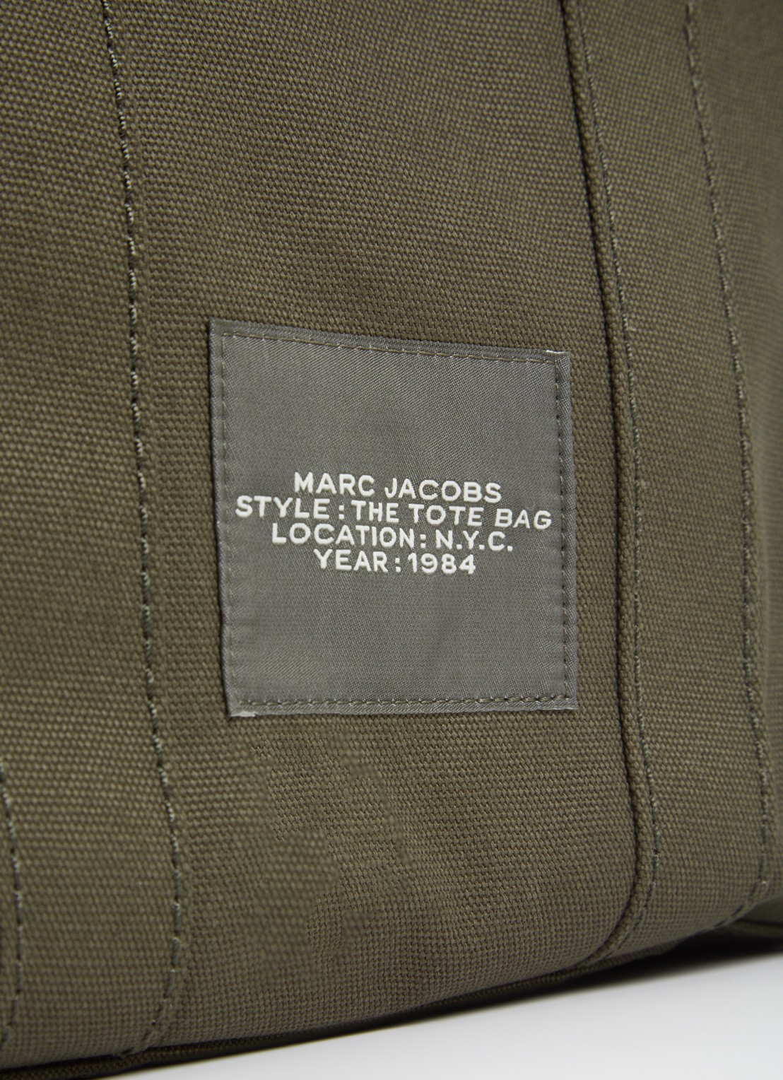 Marc Jacobs The Small Tote handtas van canvas met afneembare schouderriem - detail 3 groen