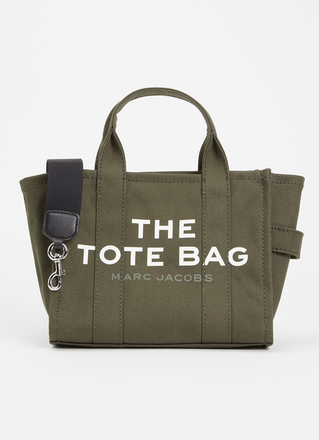 Marc Jacobs The Small Tote handtas van canvas met afneembare schouderriem - voorkant 5 groen