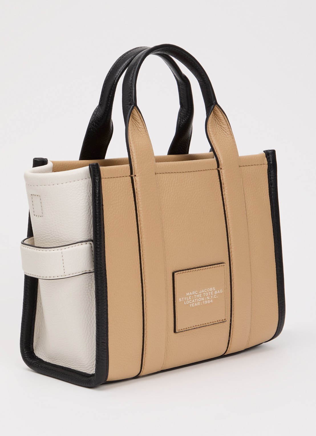 Marc Jacobs The Small Tote handtas van leer met afneembare schouderriem - achterkant 8 beige