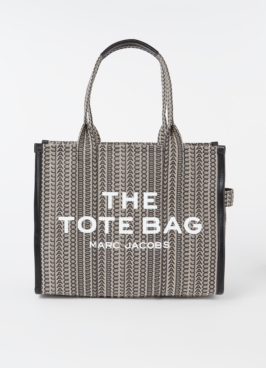 Marc Jacobs The Small Tote shopper van canvas met logoprint - voorkant 2 zand